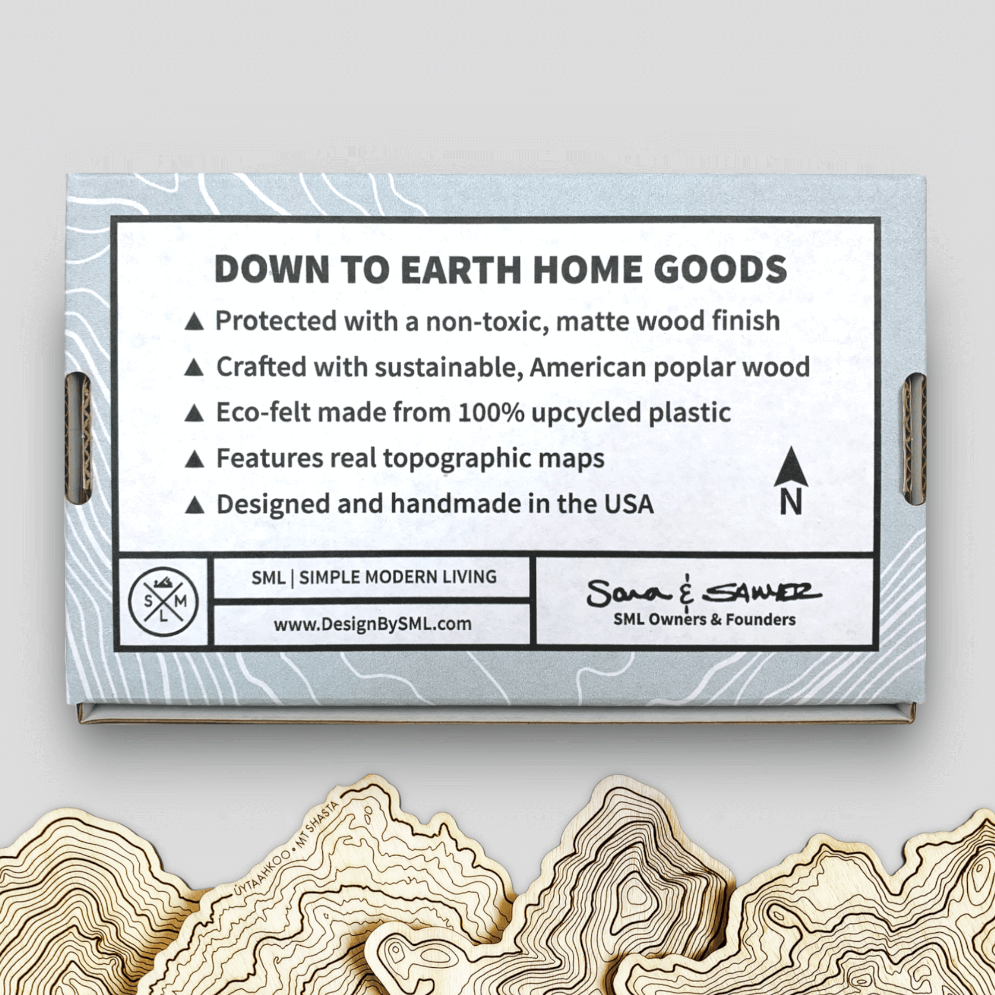 California Volcanoes Topography Coasters - Set of 4