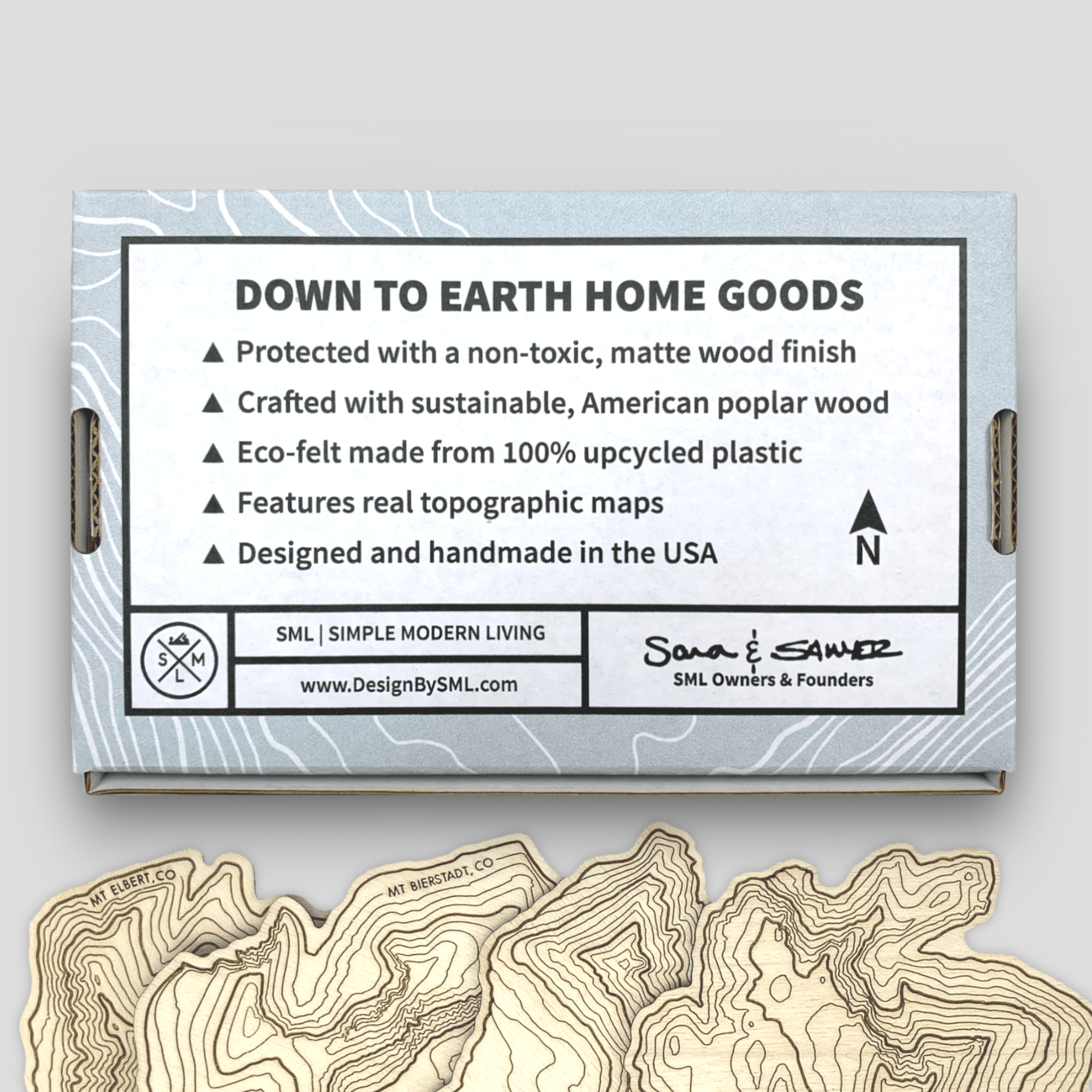 Colorado Mountains Topography Coasters - Set of 4