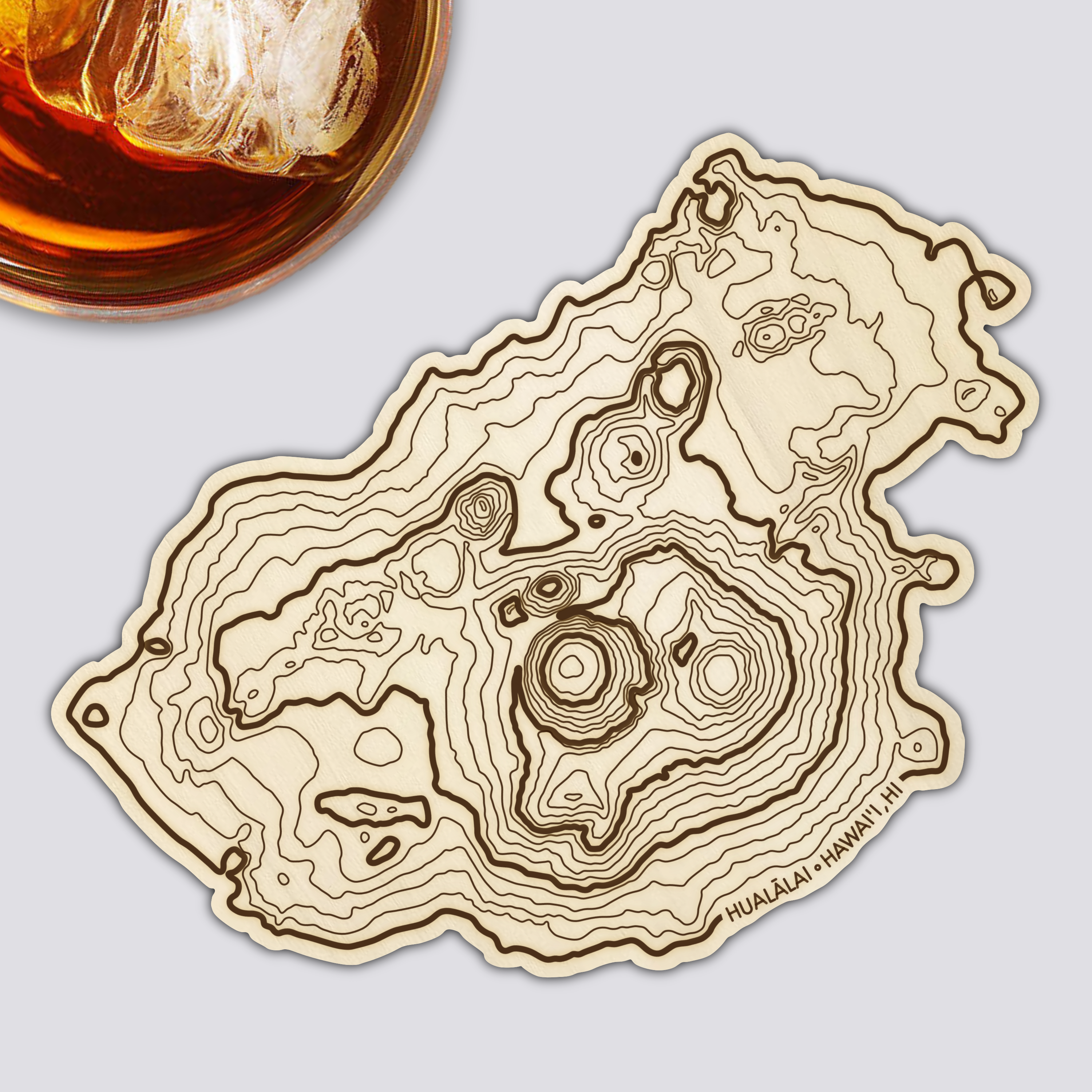 Hawaii Volcanoes Topography Coasters - Set of 4
