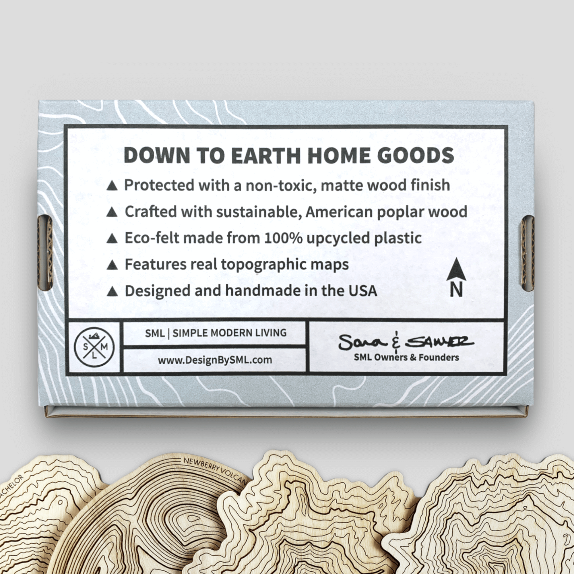 Oregon Volcanoes Topography Coasters - Set of 4
