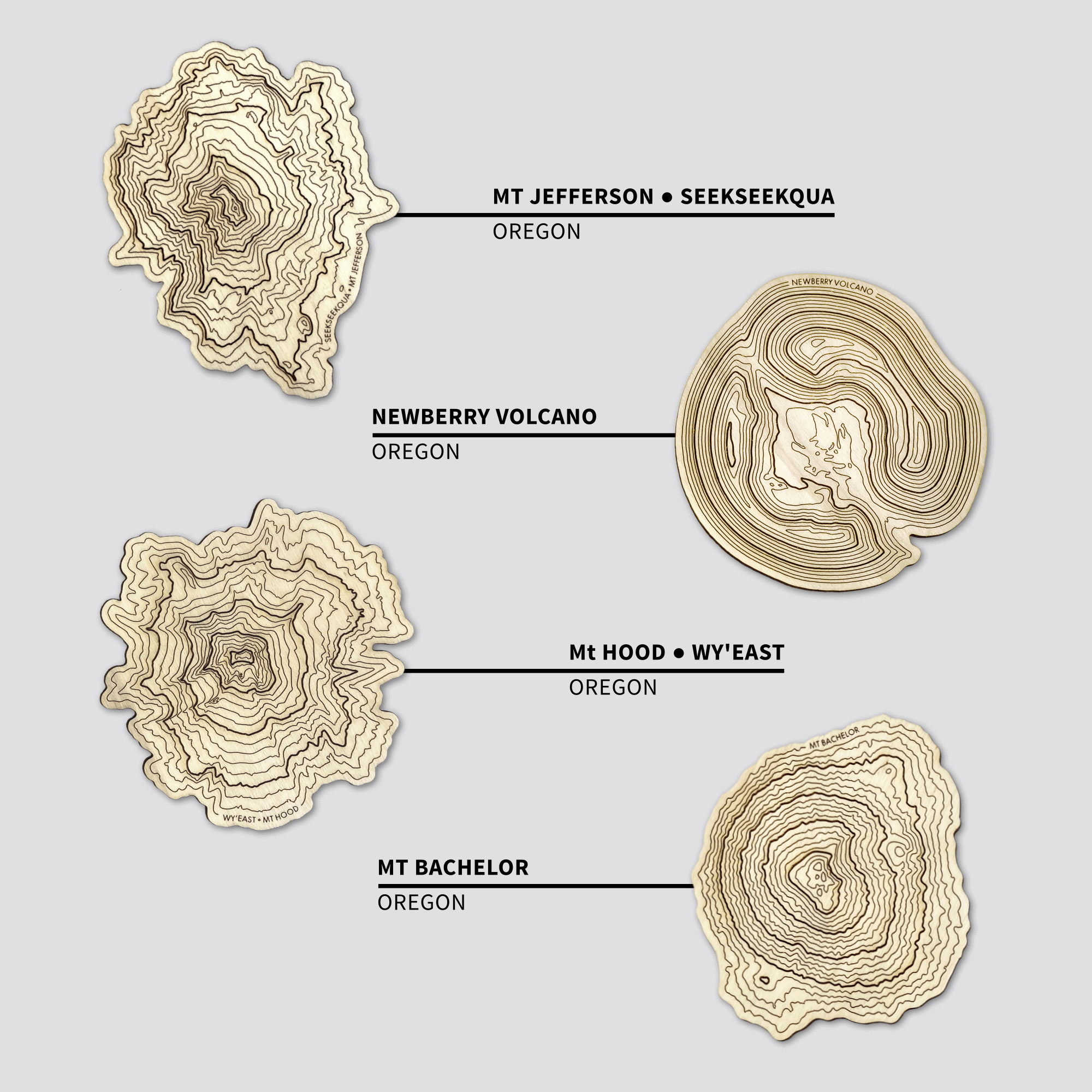 Mix-n-Match Topography Coasters - Set of 4
