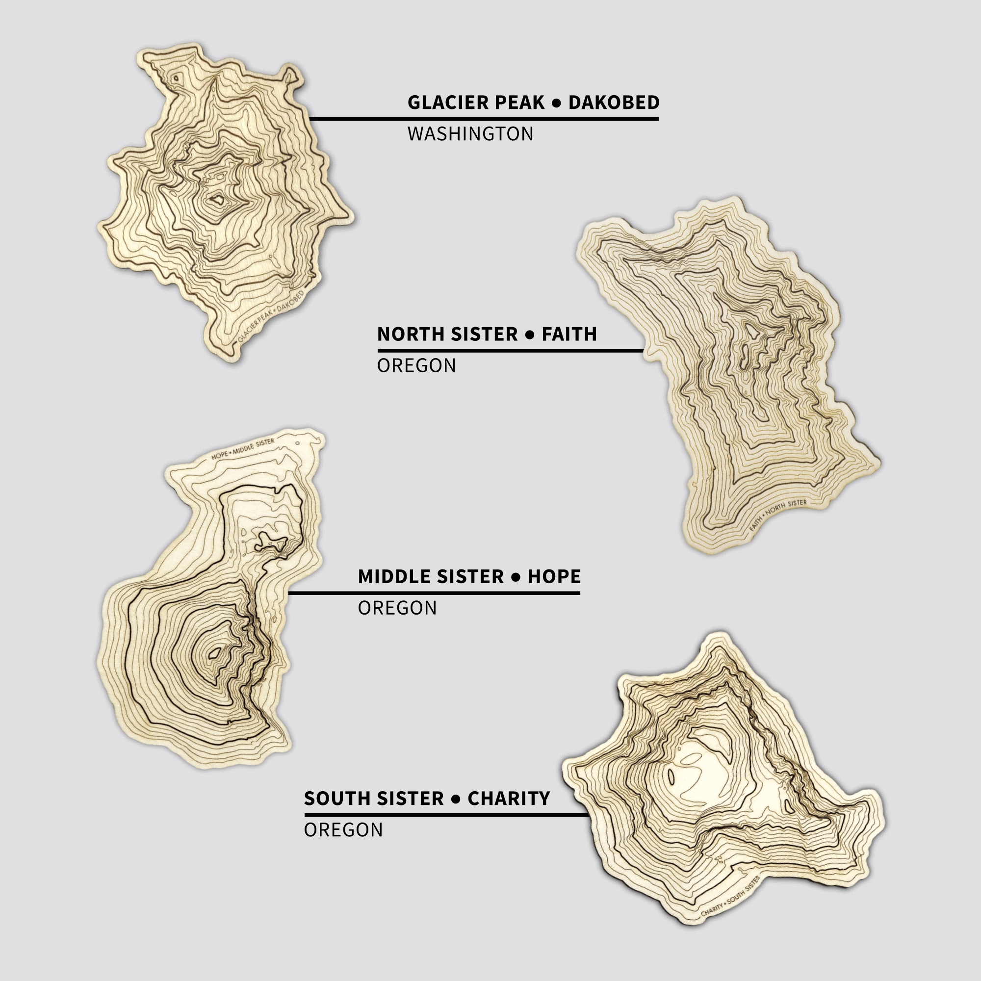 Mix-n-Match Topography Coasters - Set of 4