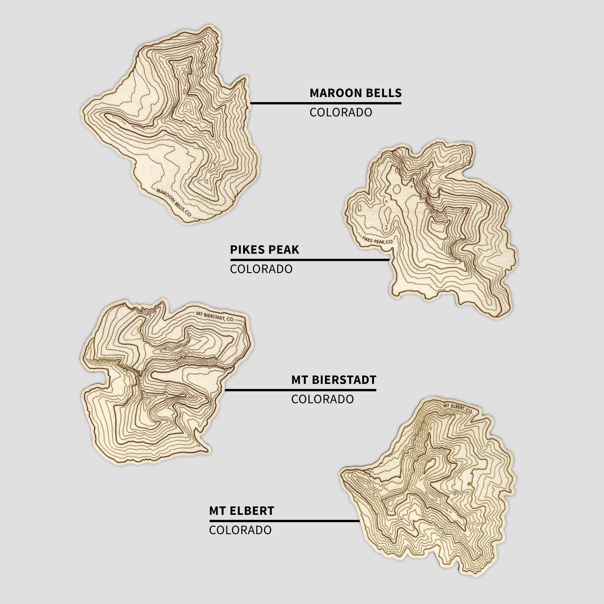 Mix-n-Match Topography Coasters - Set of 4