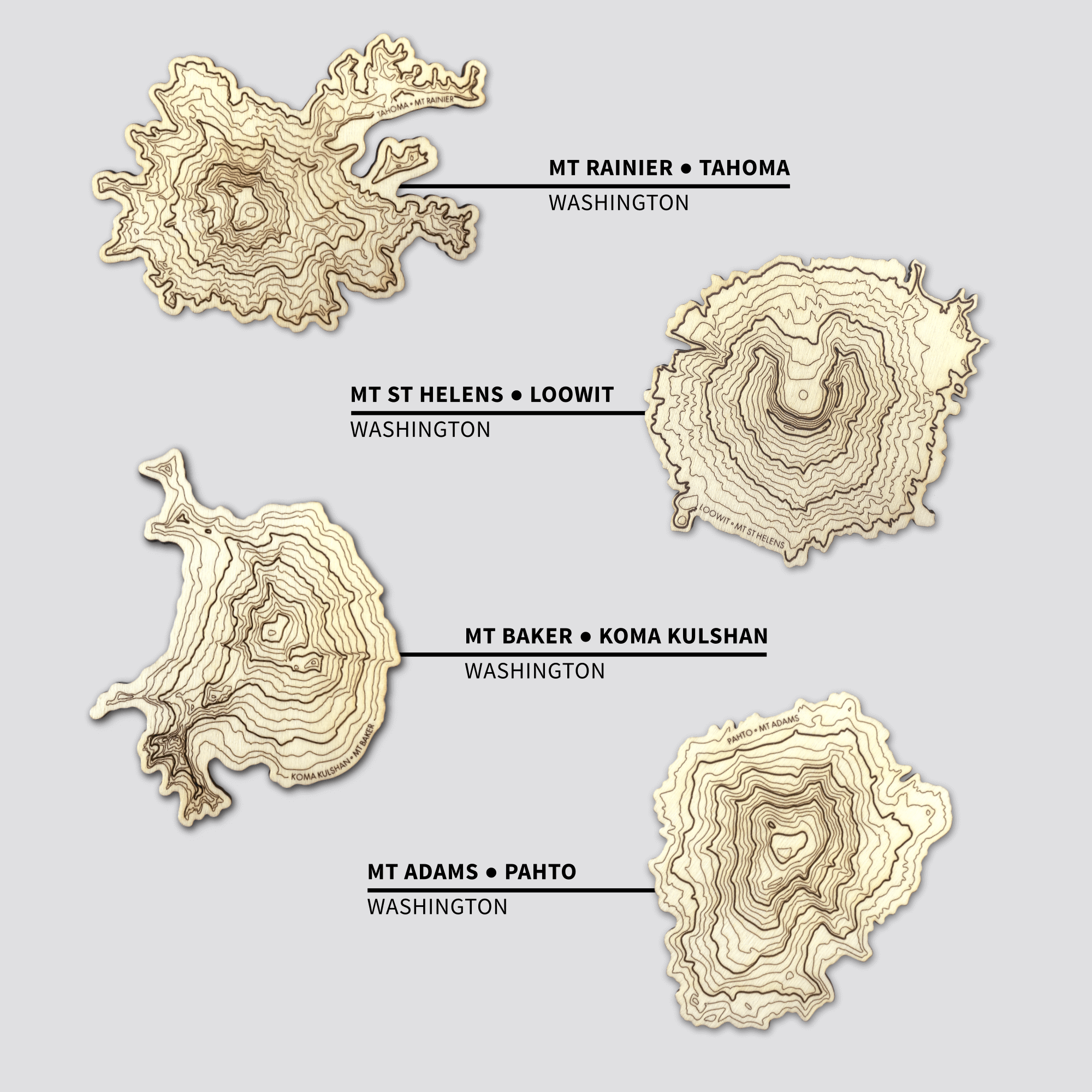 Mix-n-Match Topography Coasters - Set of 4