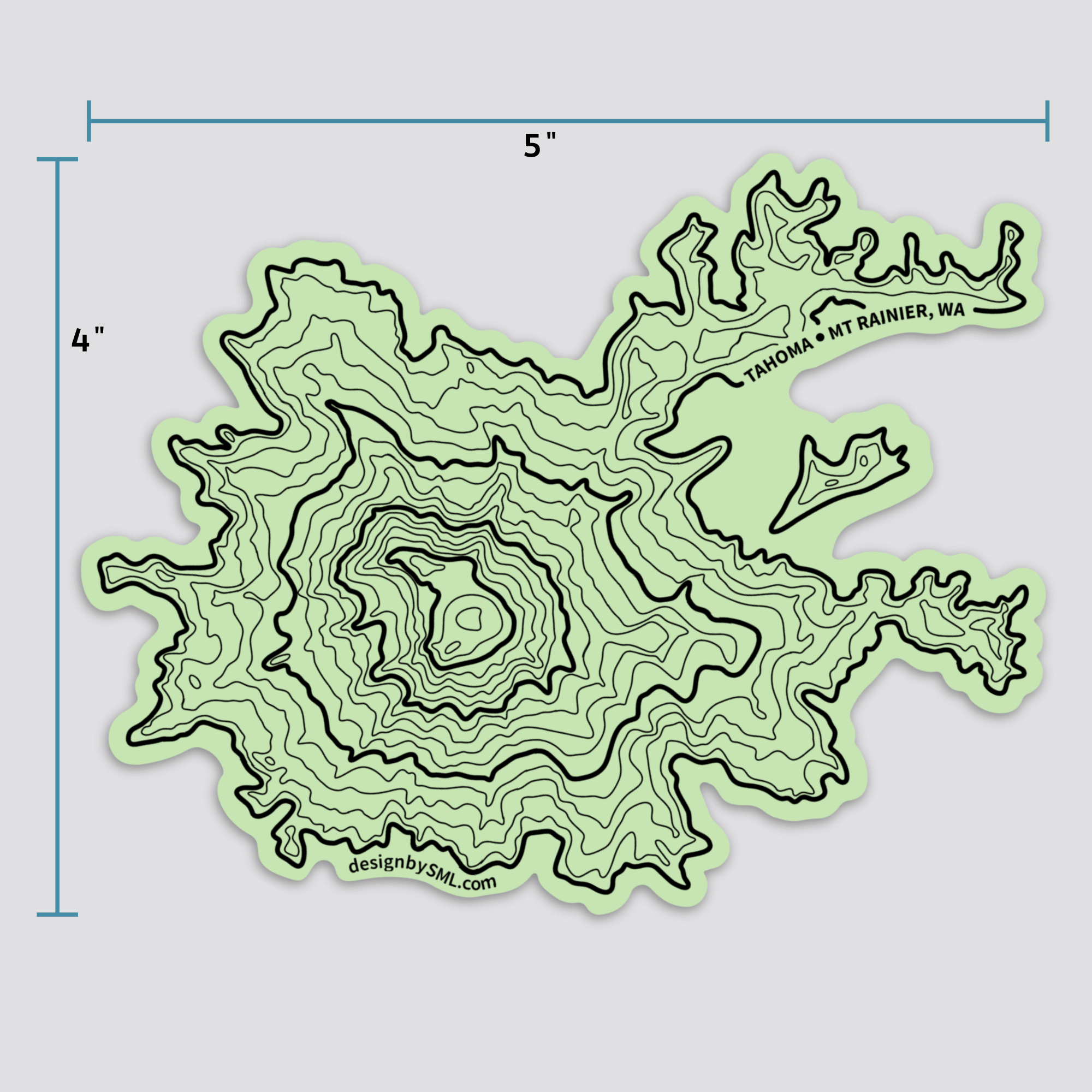 Mount Rainier Topography Sticker