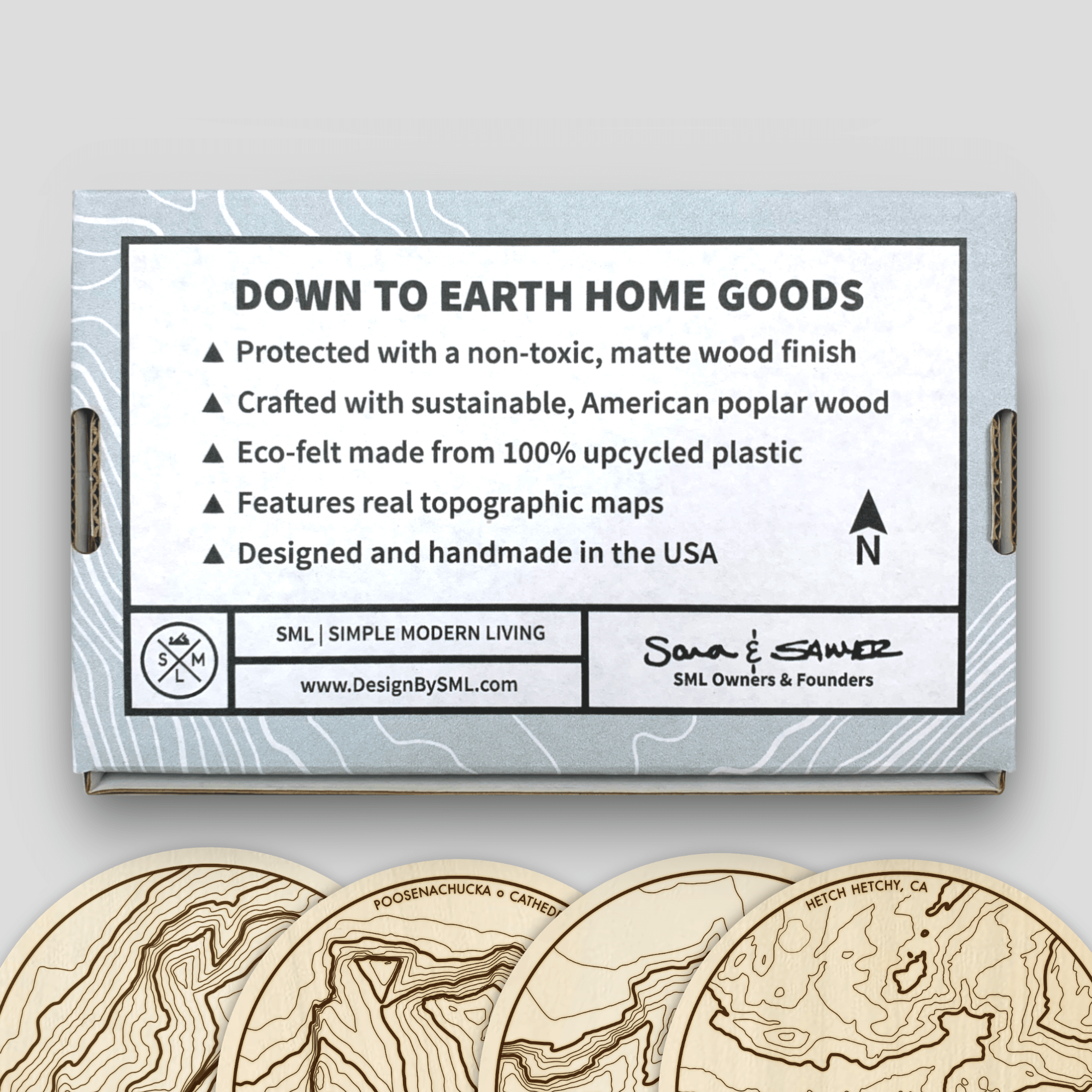 Yosemite Topography Coasters - Set of 4