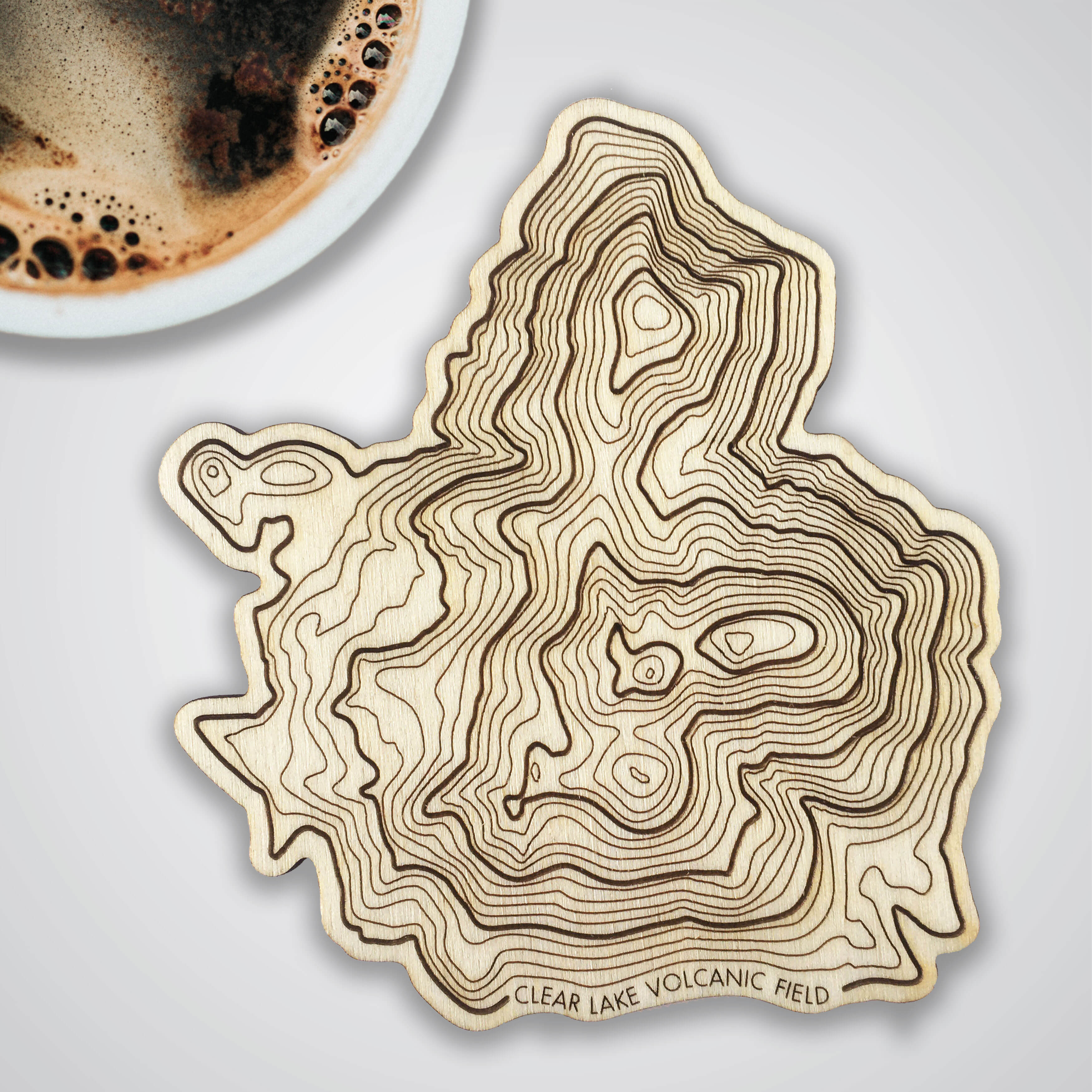 California Volcanoes Topography Coasters - Set of 4