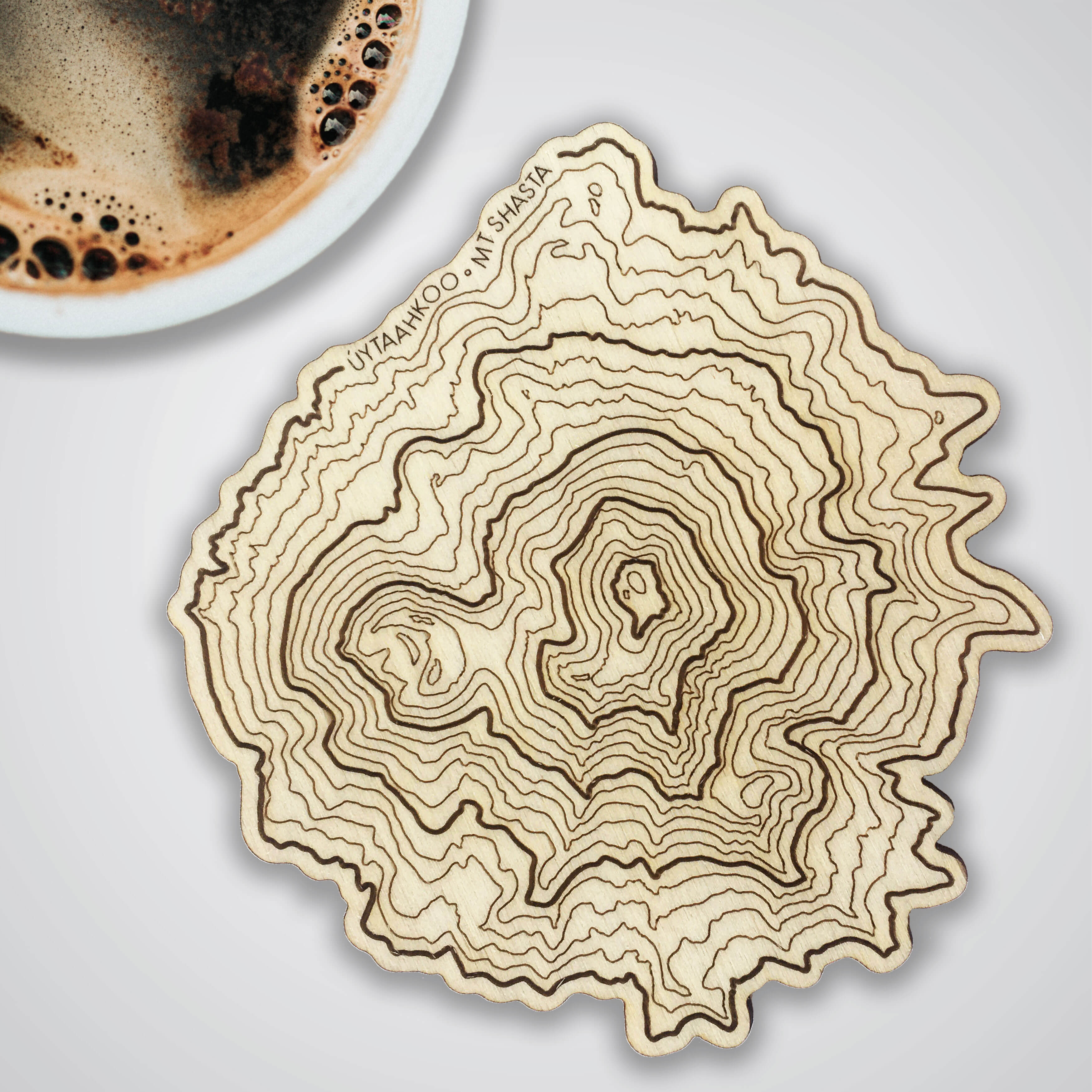 California Volcanoes Topography Coasters - Set of 4
