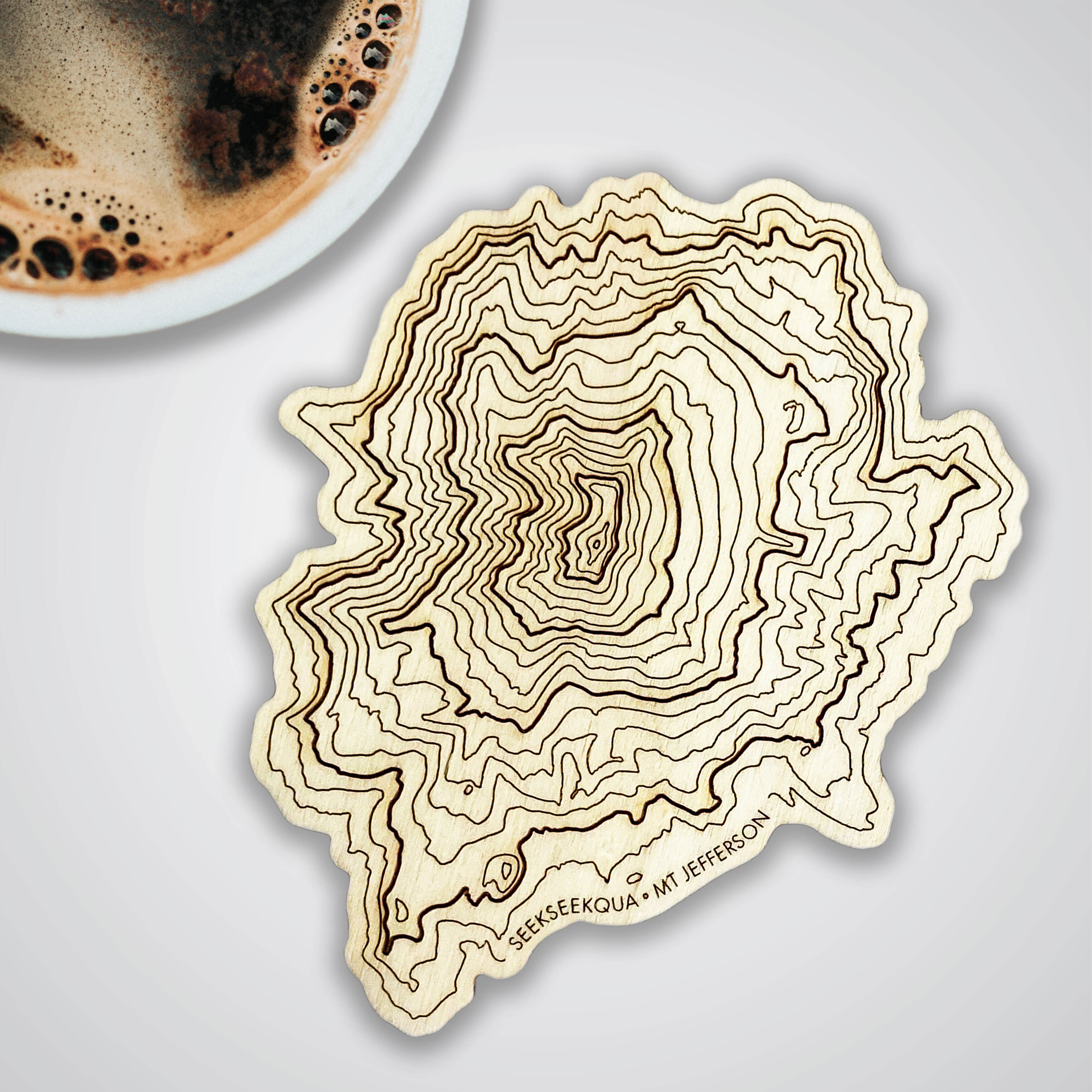 Oregon Volcanoes Topography Coasters - Set of 4