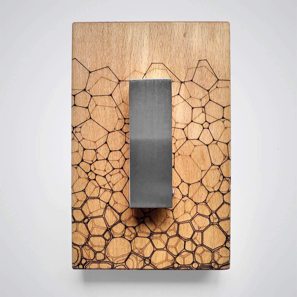 Fractal Coat Hanger in Light Wood - 1 Hook Design by SML