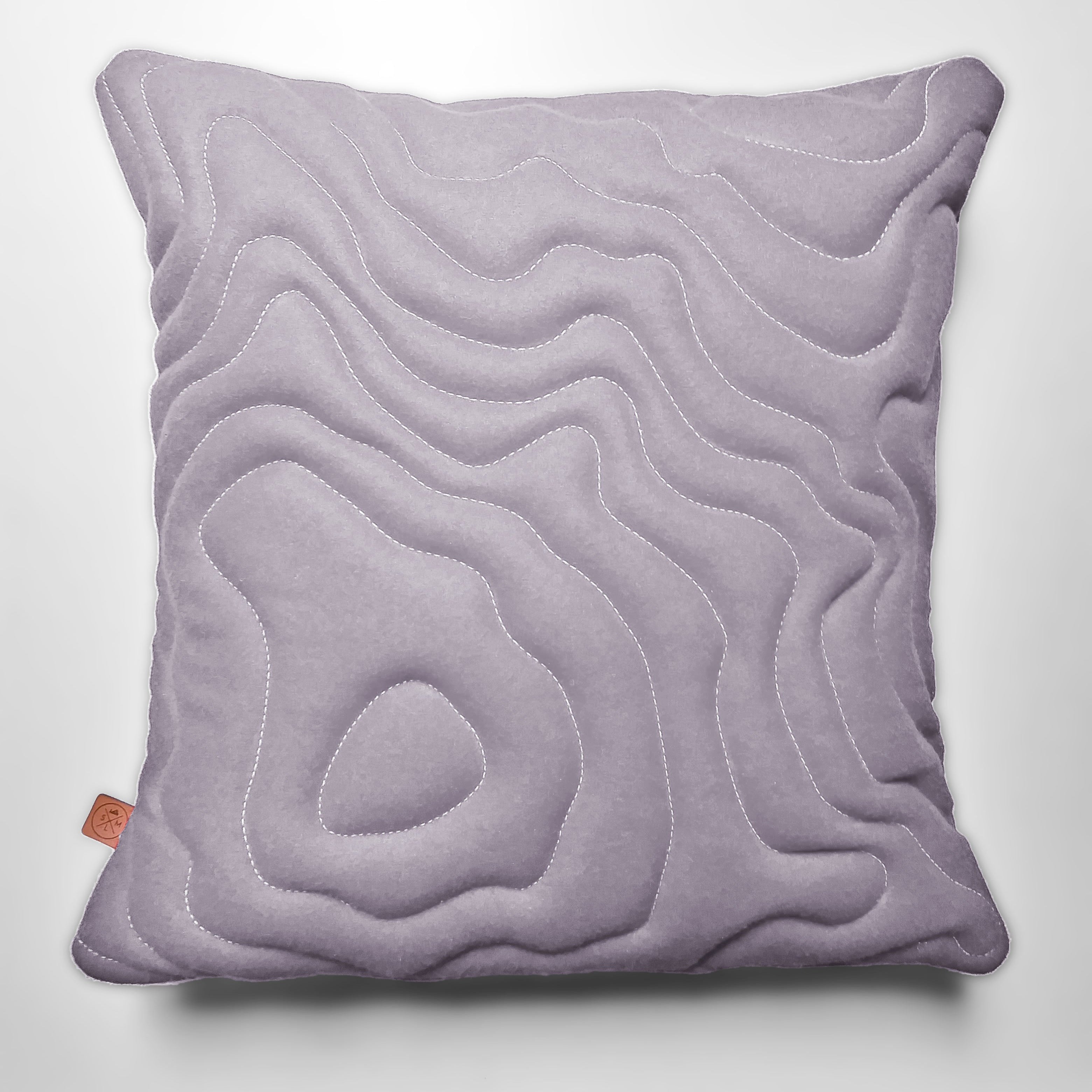 Mount Rainier Topography Pillow - Heather Grey Wool Housewares Designed by Sara Smiley 