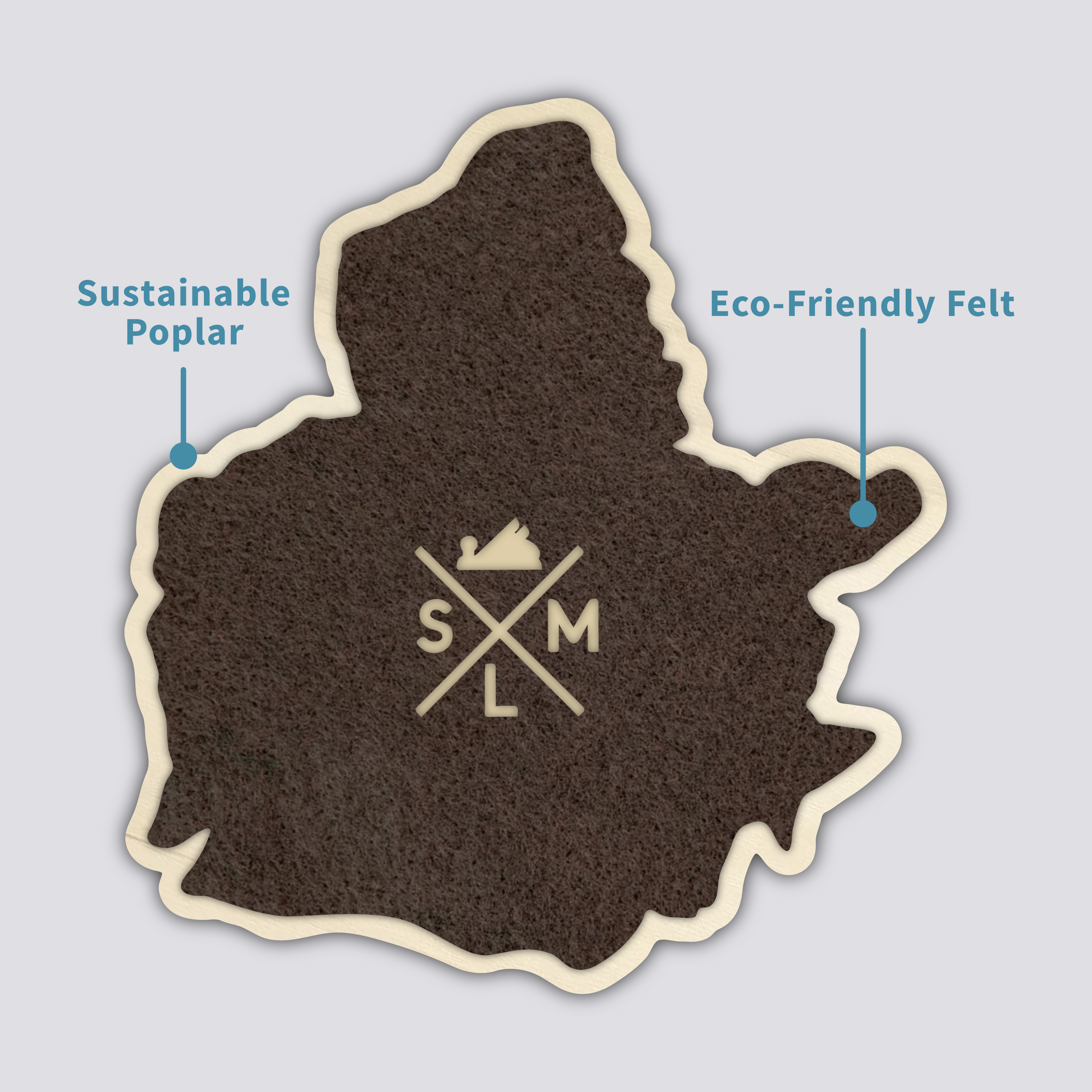 Clear Lake Volcanic Field Coaster | Wood Coaster Topography Map | California Mountain Art