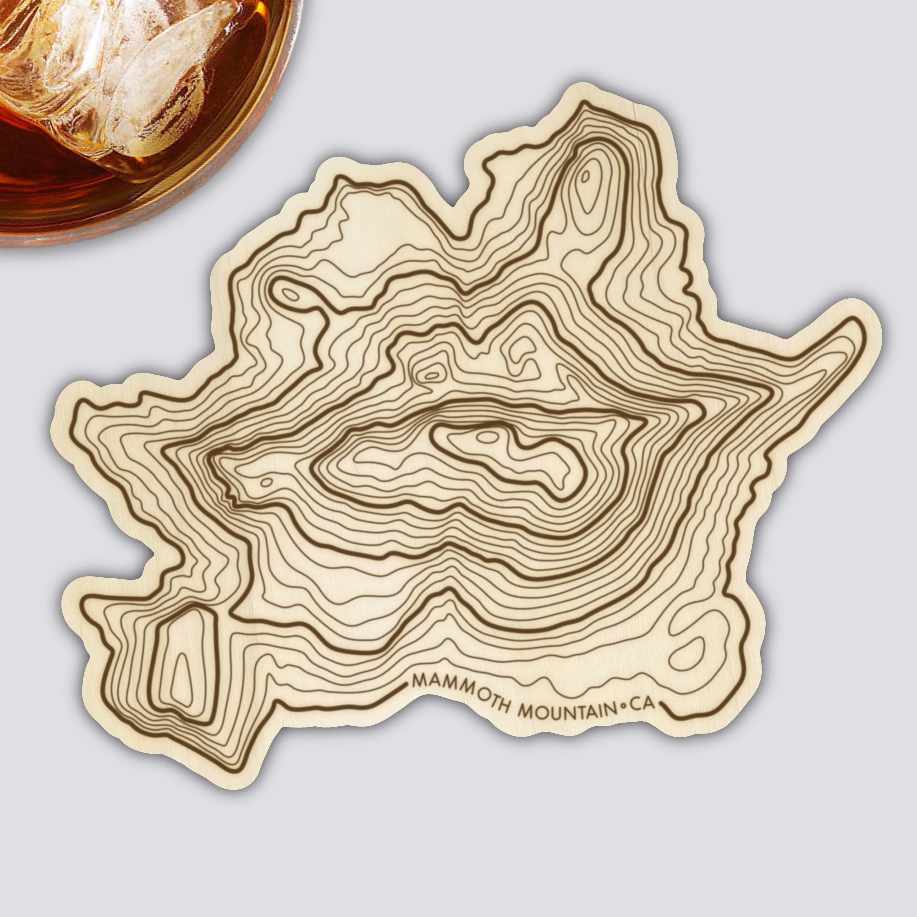 California Volcano Coasters Set | Handmade Wooden Coaster | California Mountain Maps