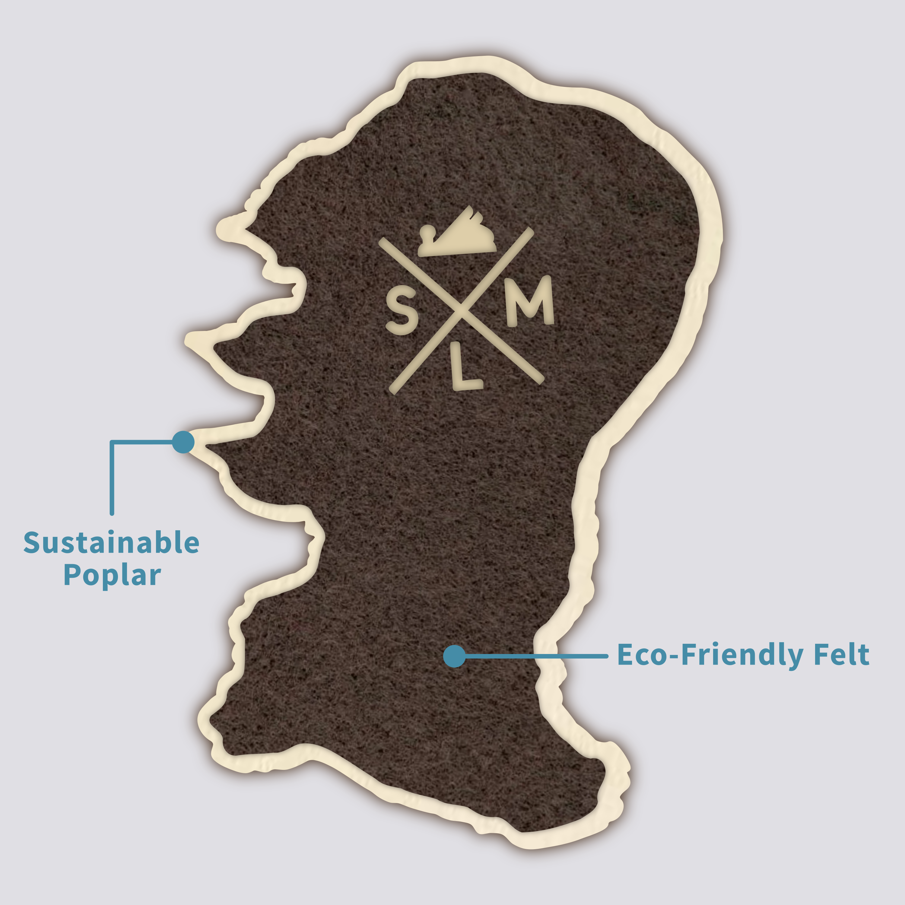 Mt Whitney Coaster | Wood Coaster Topography Map | California Mountain Art