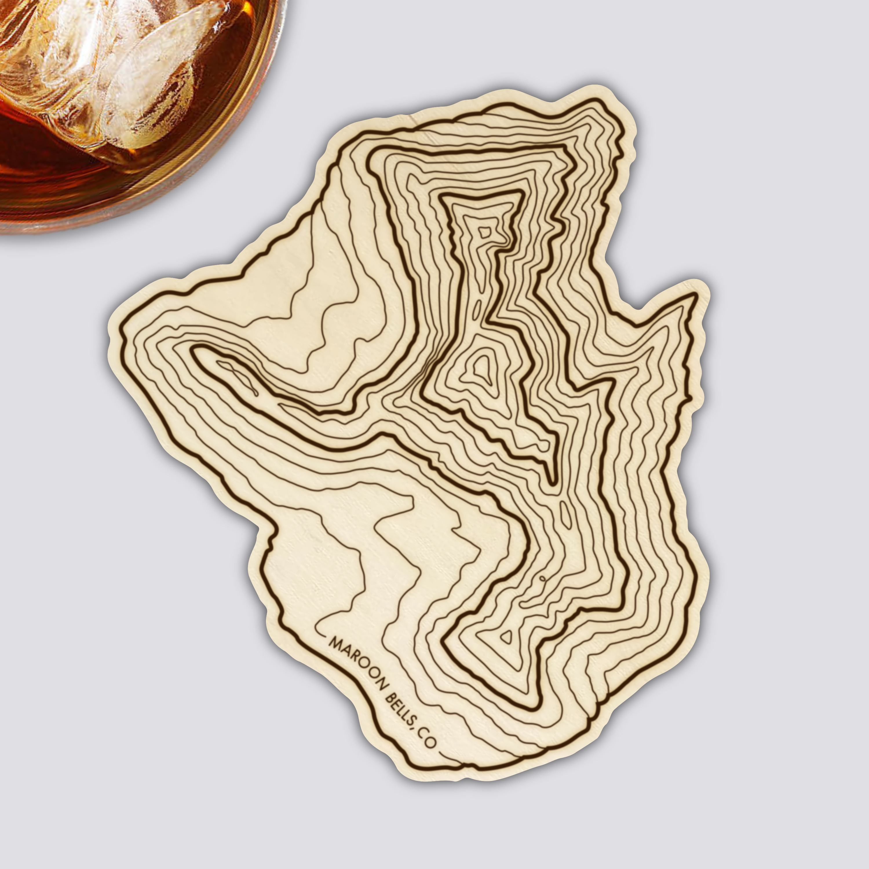 Colorado Mountains Coaster Set | Handmade Wooden Coaster | Colorado Mountain Maps
