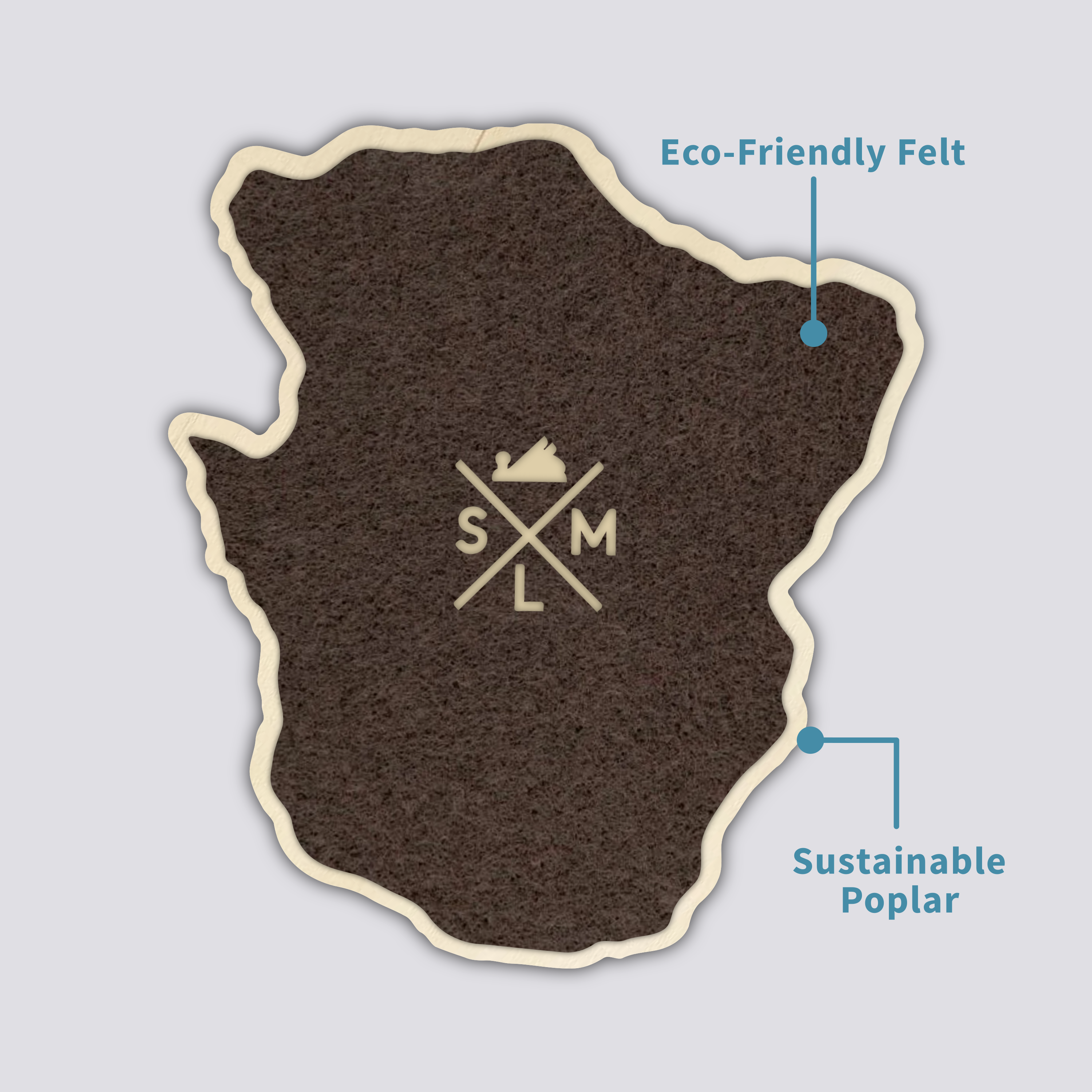 Maroon Bells Coaster | Wood Coaster Topography Map | Colorado Mountain Art