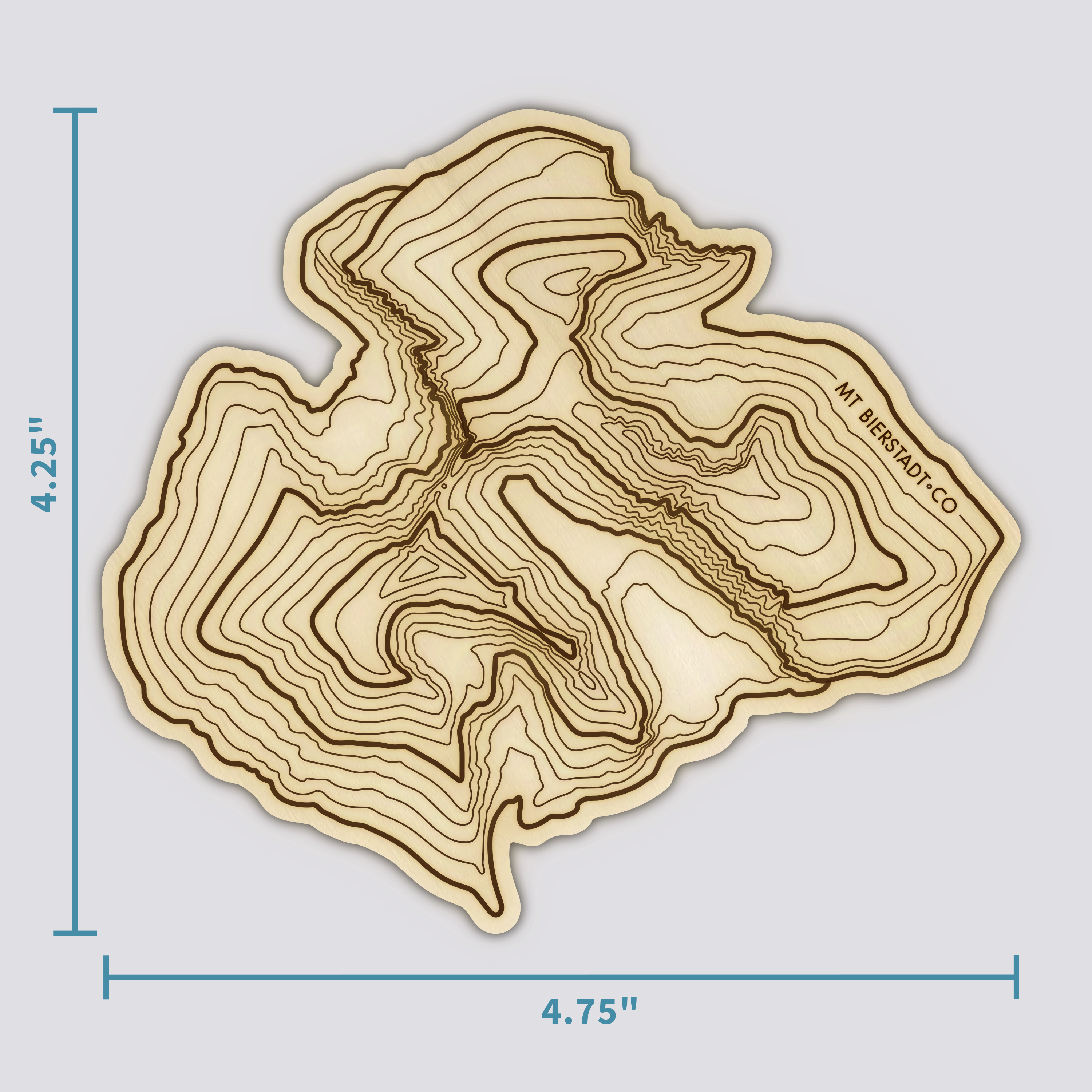 Mt Bierstadt Coaster | Wood Coaster Topography Map | Colorado Mountain Art