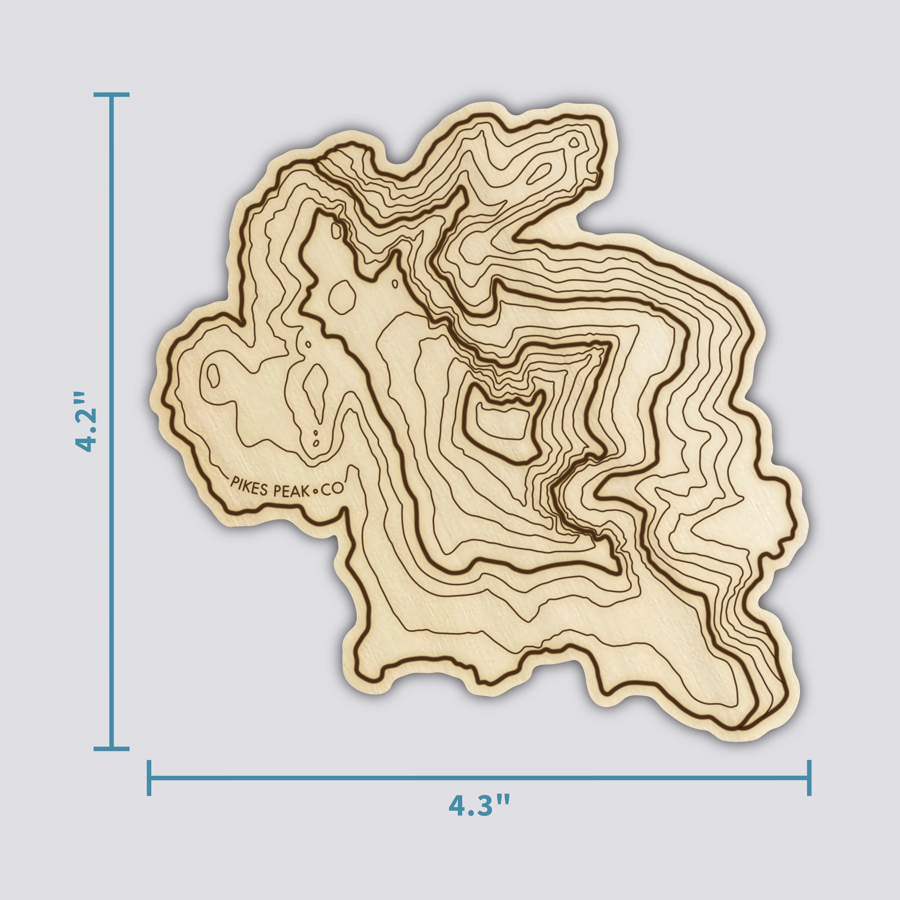 Pikes Peak Coaster | Wood Coaster Topography Map | Colorado Mountain Art