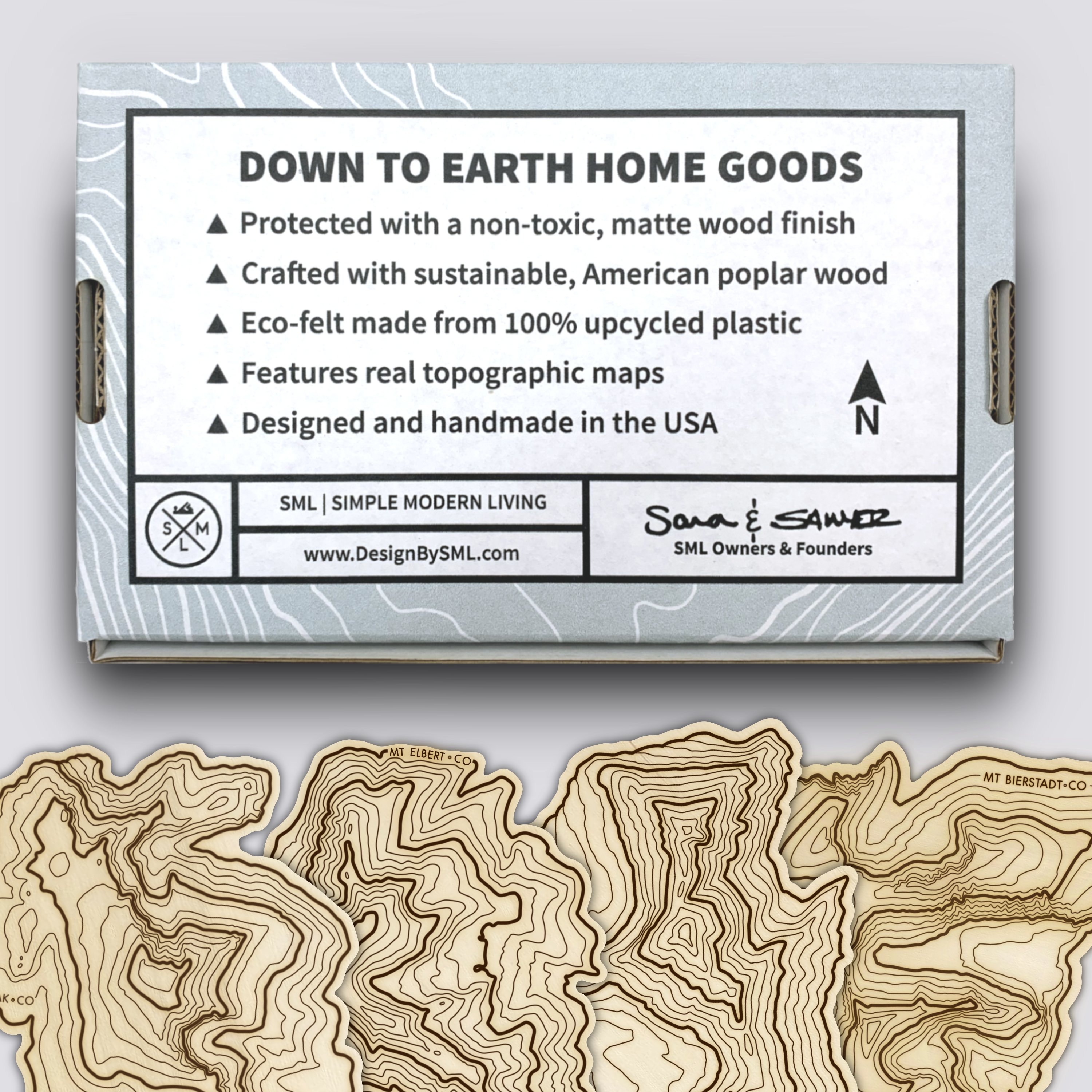 Colorado Mountains Coaster Set | Handmade Wooden Coaster | Colorado Mountain Maps