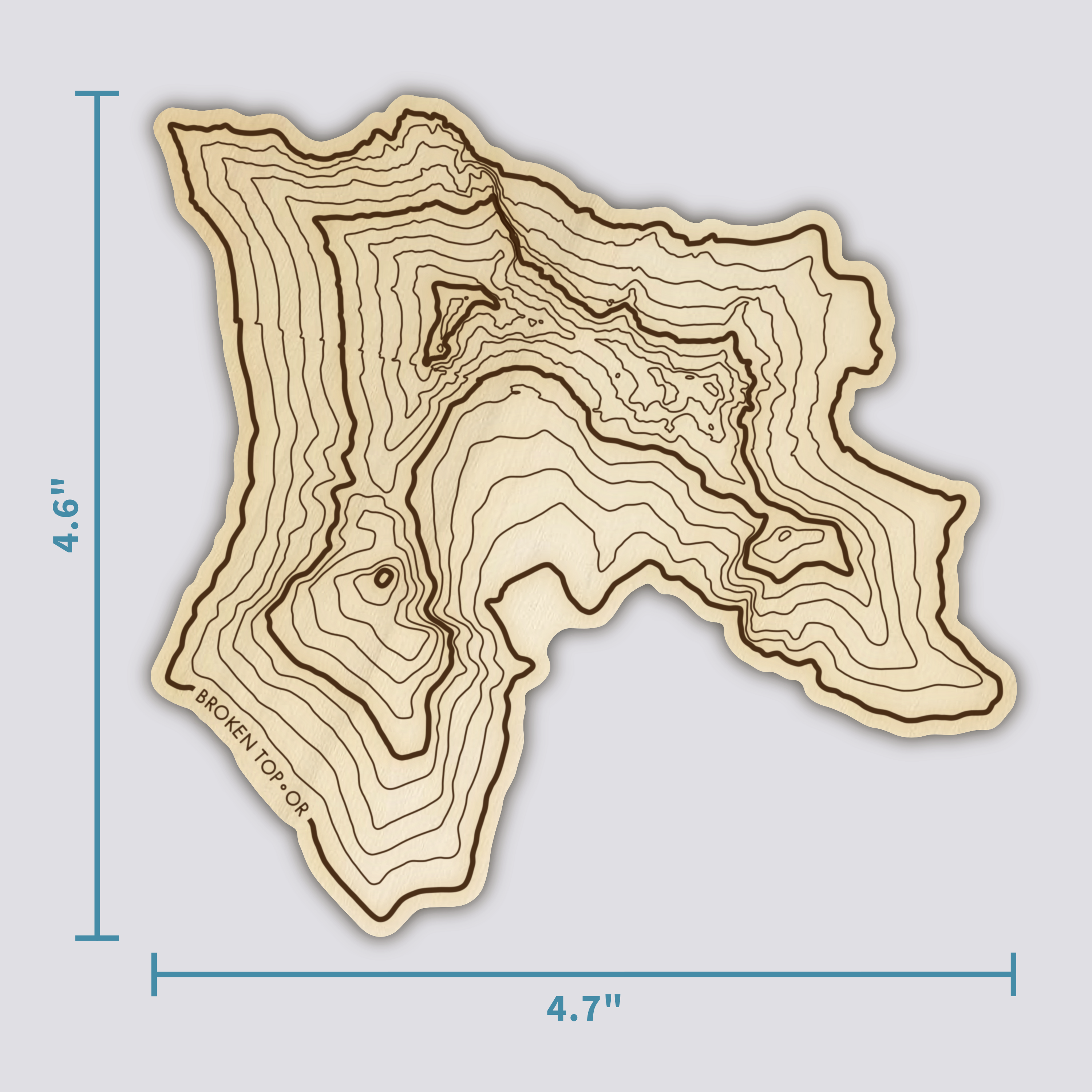 Broken Top Coaster | Wood Coaster Topography Map | Oregon Mountain