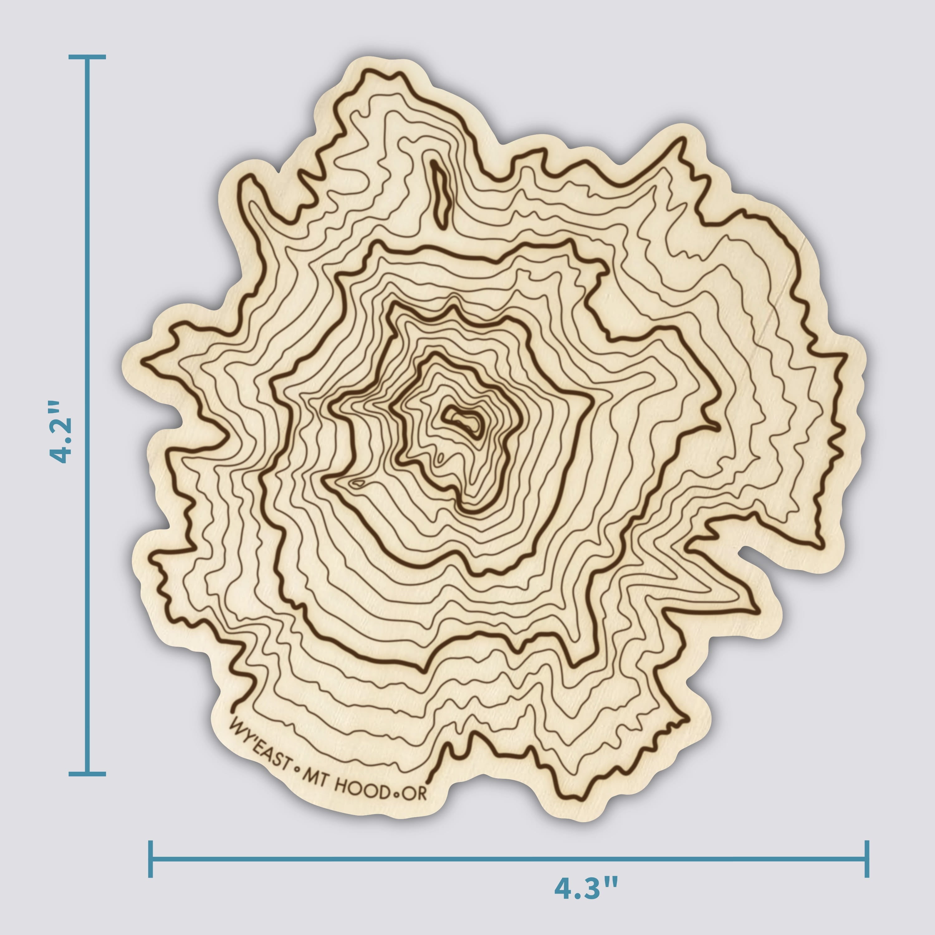 Mt Hood Coaster | Wood Coaster Topography Map | Oregon Mountain Art