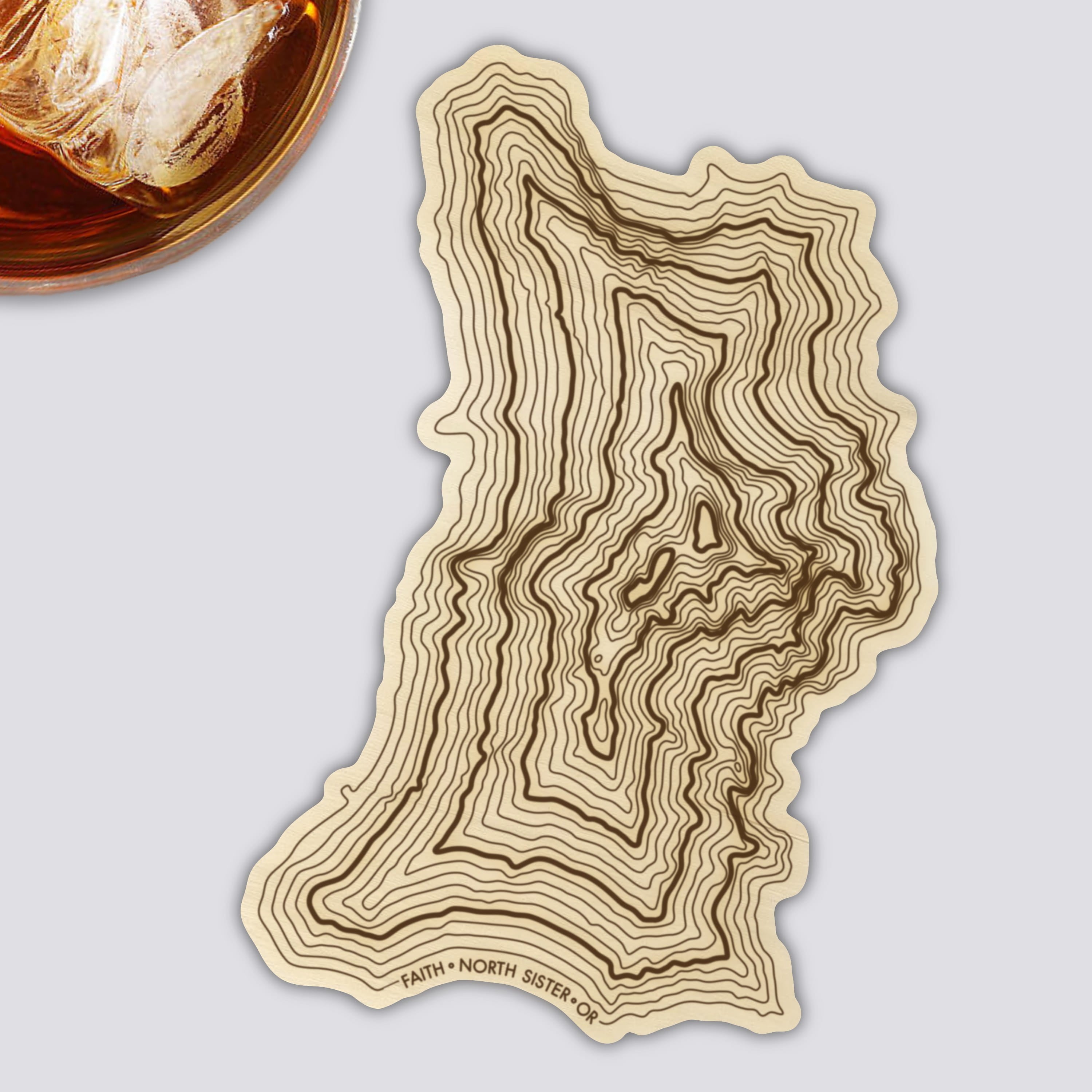 North Sister Coaster | Wood Coaster Topography Map | Three Sisters Oregon