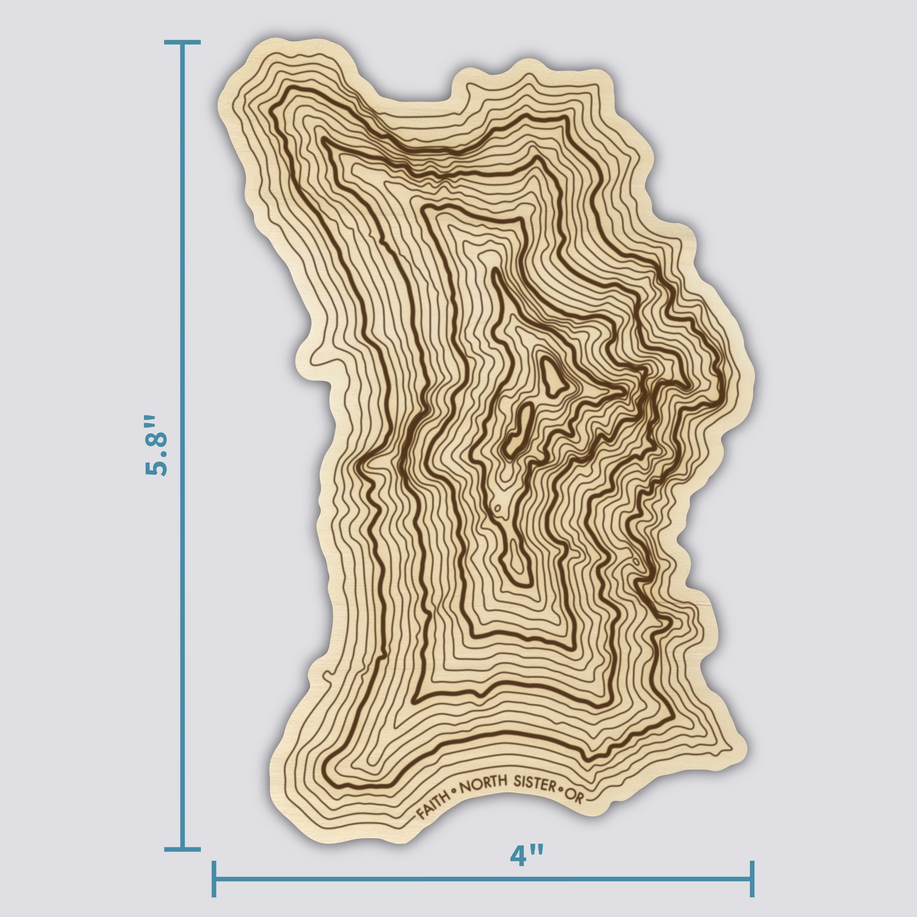North Sister Coaster | Wood Coaster Topography Map | Three Sisters Oregon