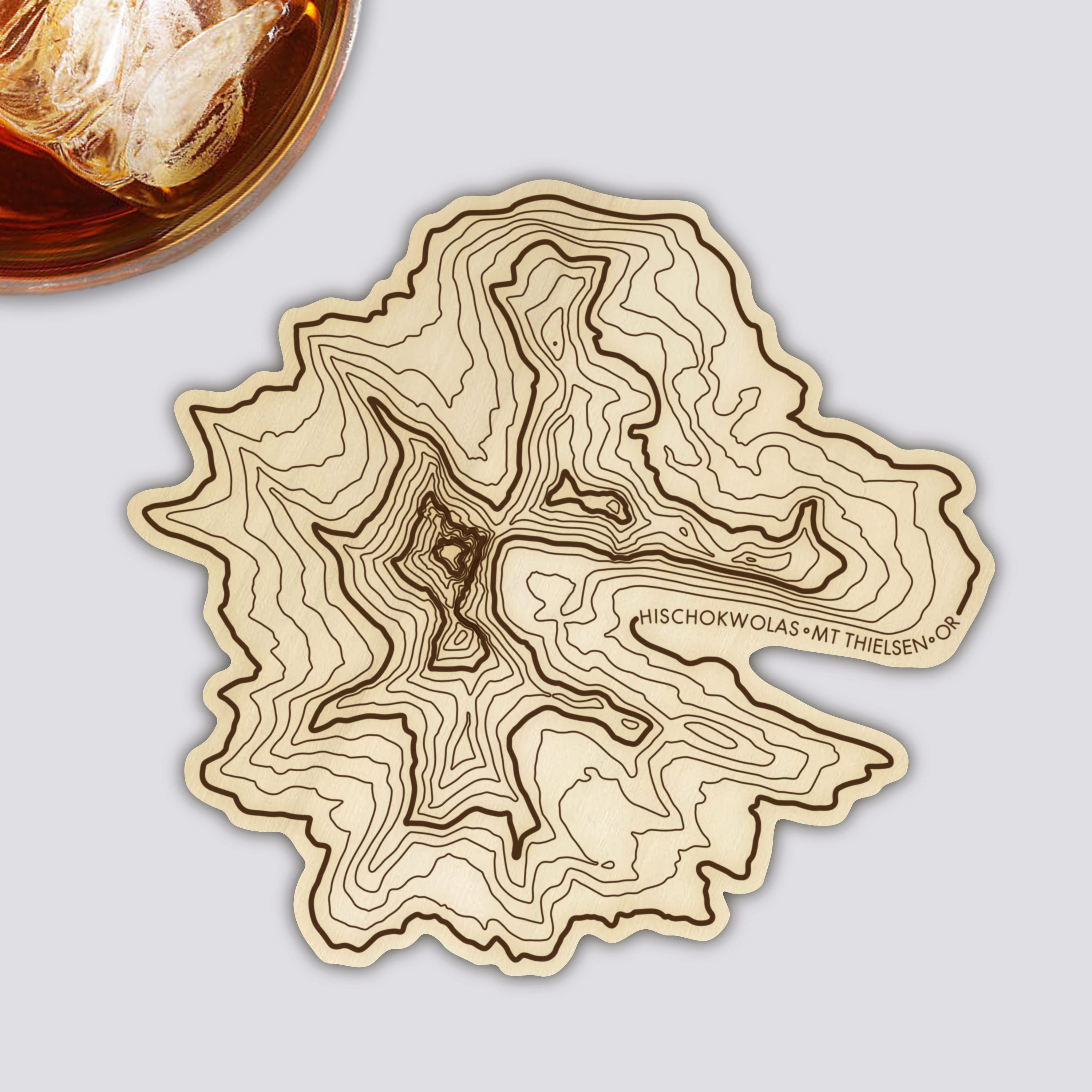 Mt Thielsen Coaster | Wood Coaster Topography Map | Oregon Mountain