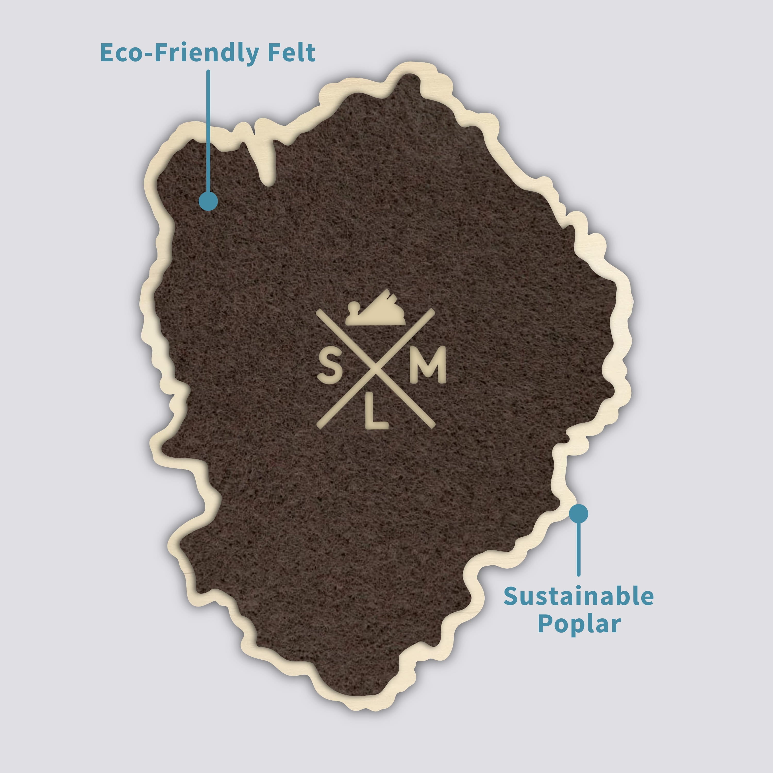 Mt Adams Coaster | Wood Coaster Topography Map | Washington Mountain Art