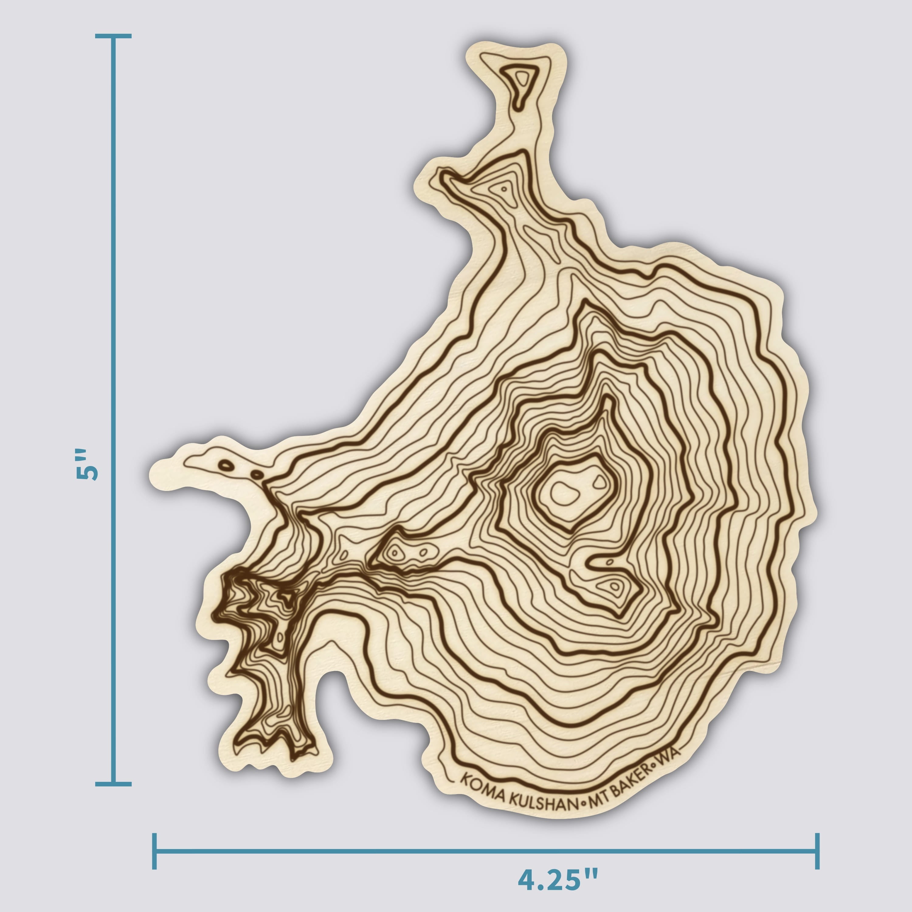Mt Baker Coaster | Wood Coaster Topography Map | Washington Mountain Art