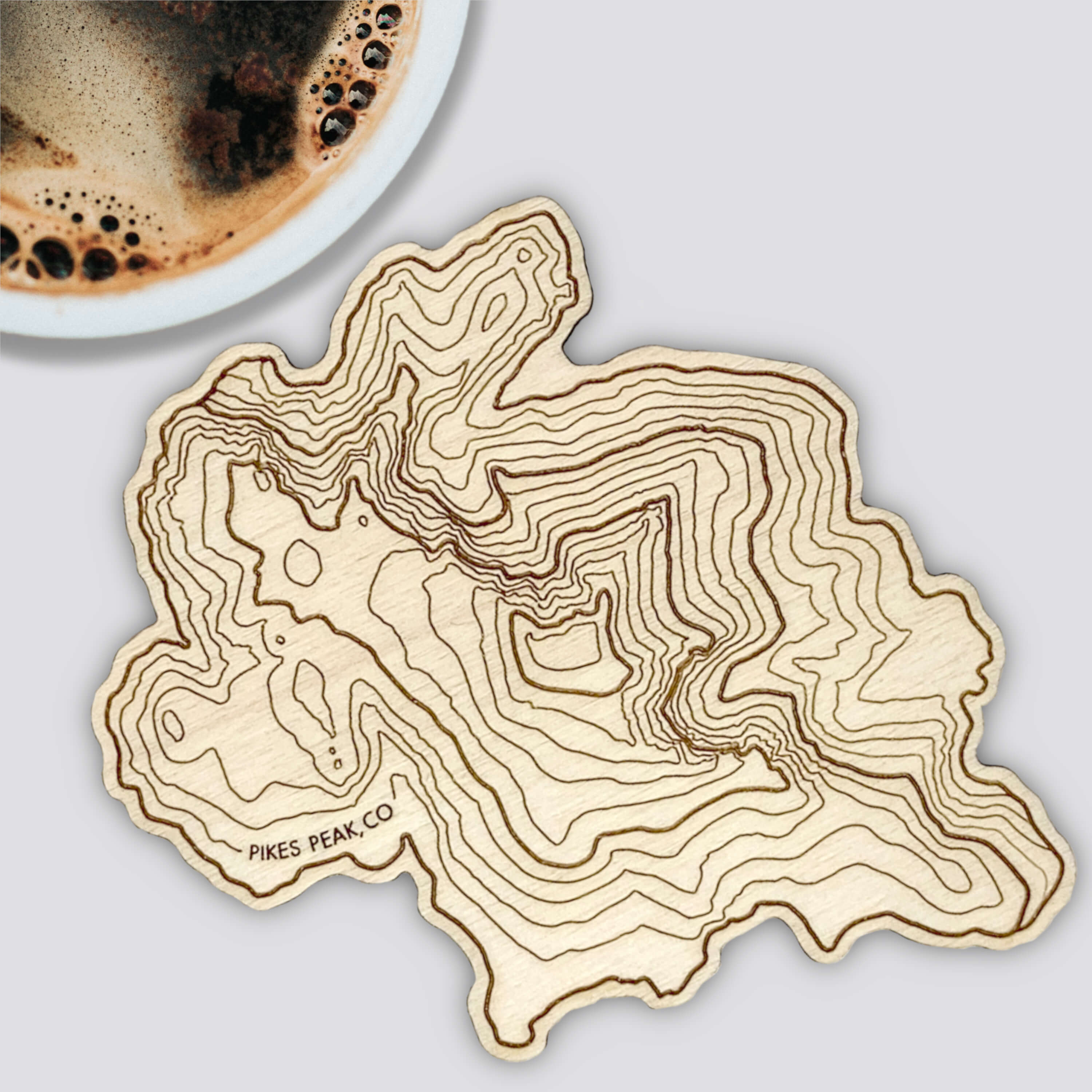 Colorado Mountains Topography Coasters - Set of 4