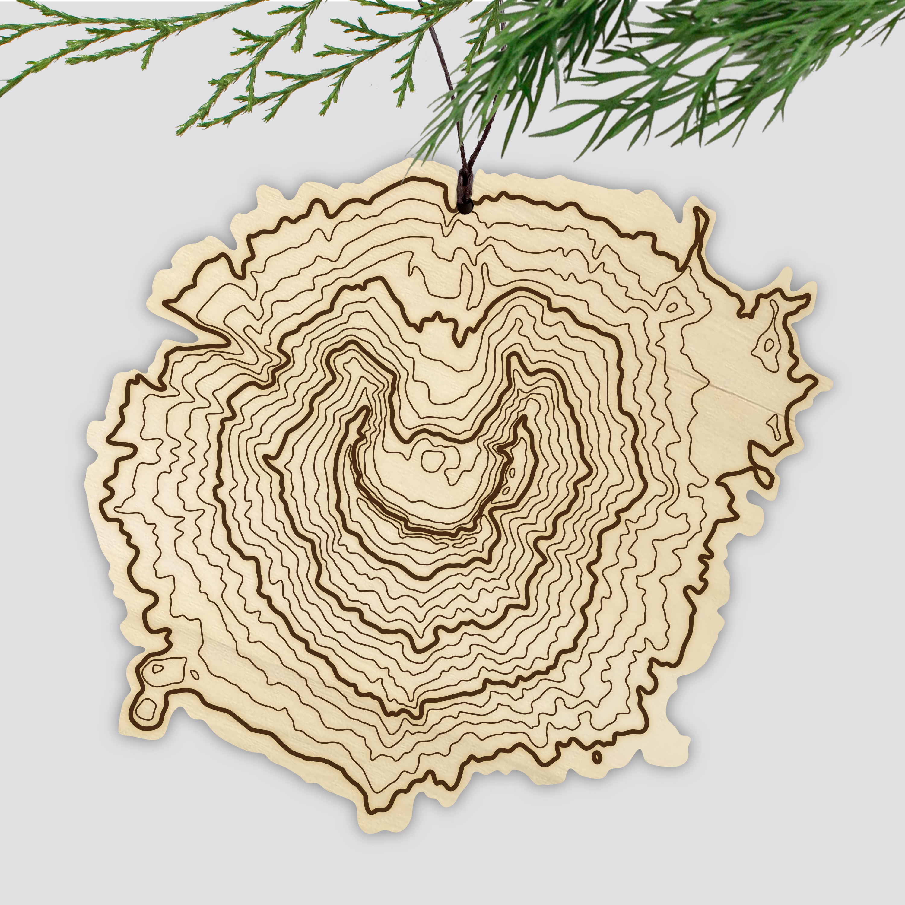 Mt St Helens Topography Ornament