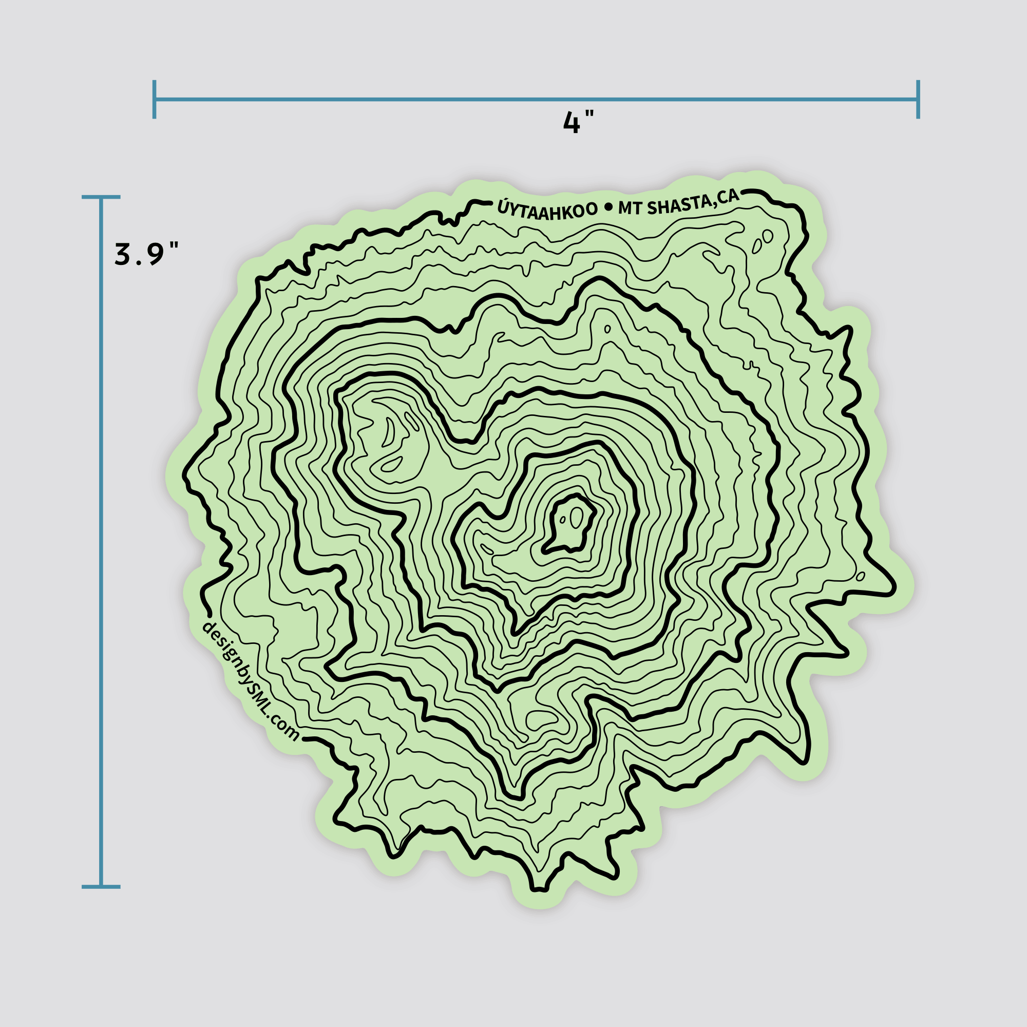 Mount Shasta Topography Sticker