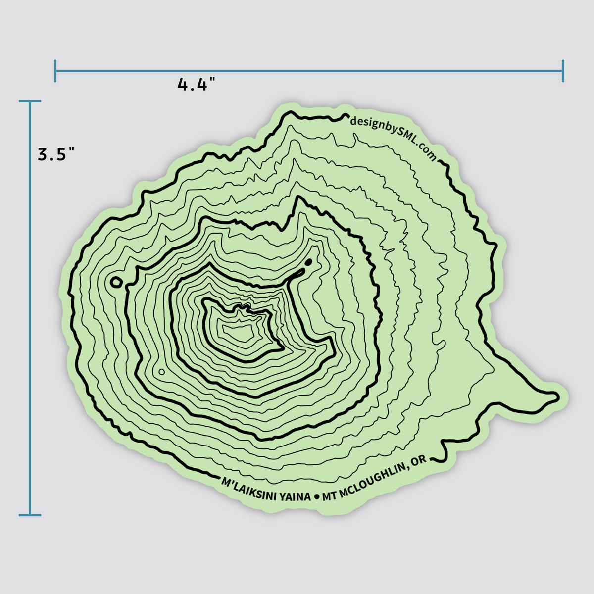 Mount McLoughlin Topography Sticker