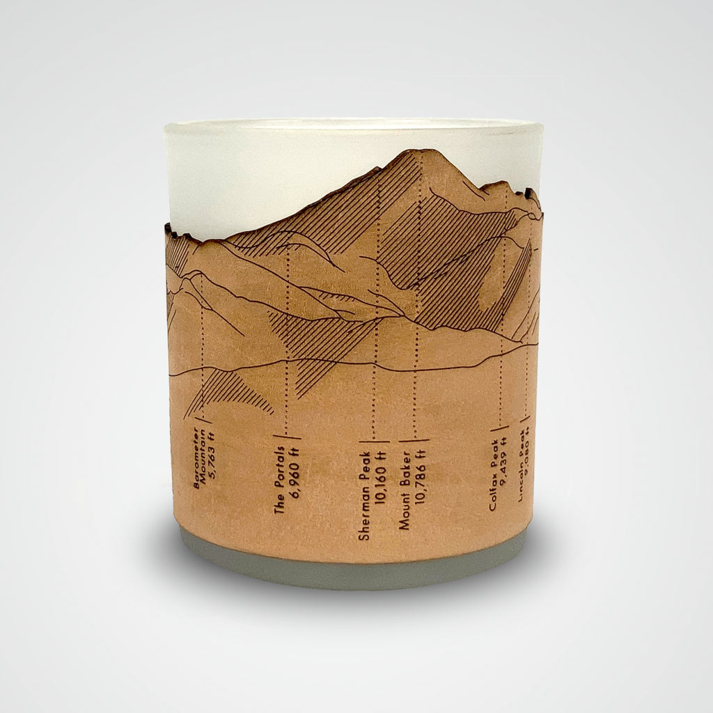 Mountain-scape Votive in Alabaster Glass + Smoked Cedar Scent