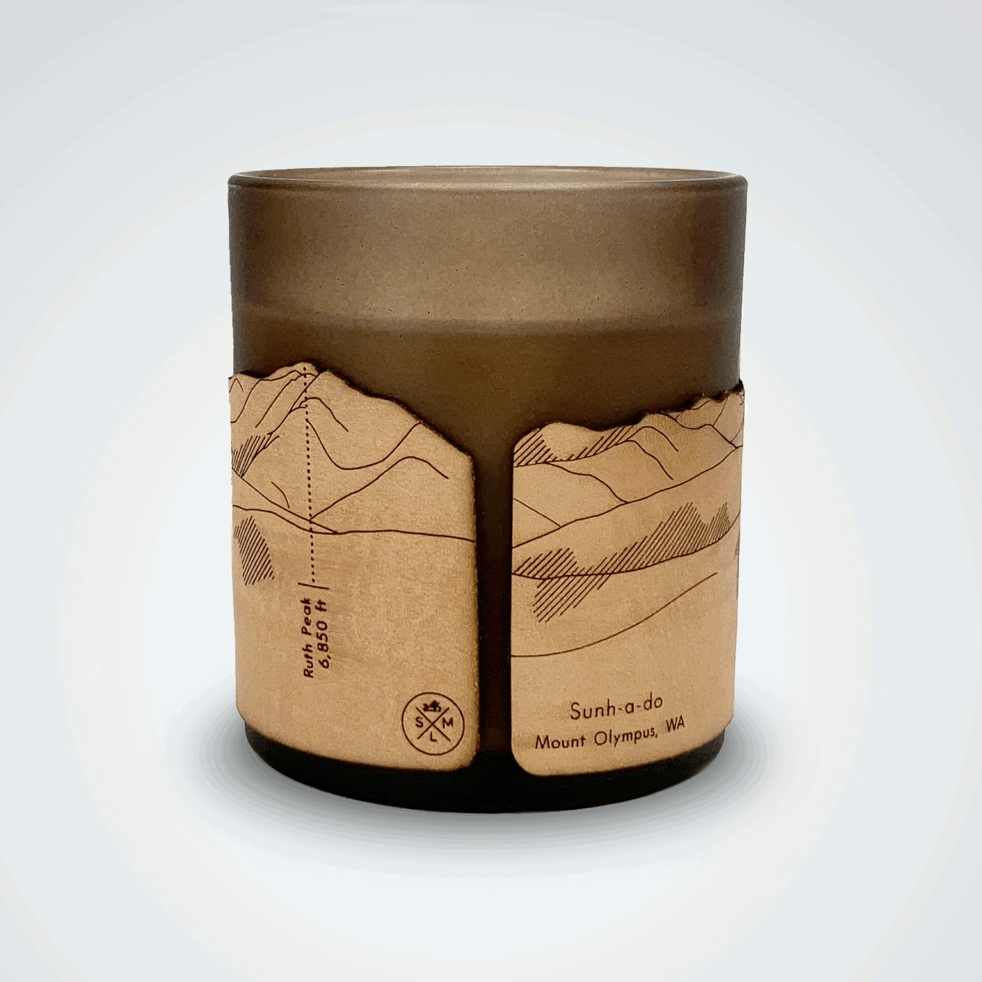 Mountain-scape Votive in Walnut Glass + Oakmoss and Amber Scent