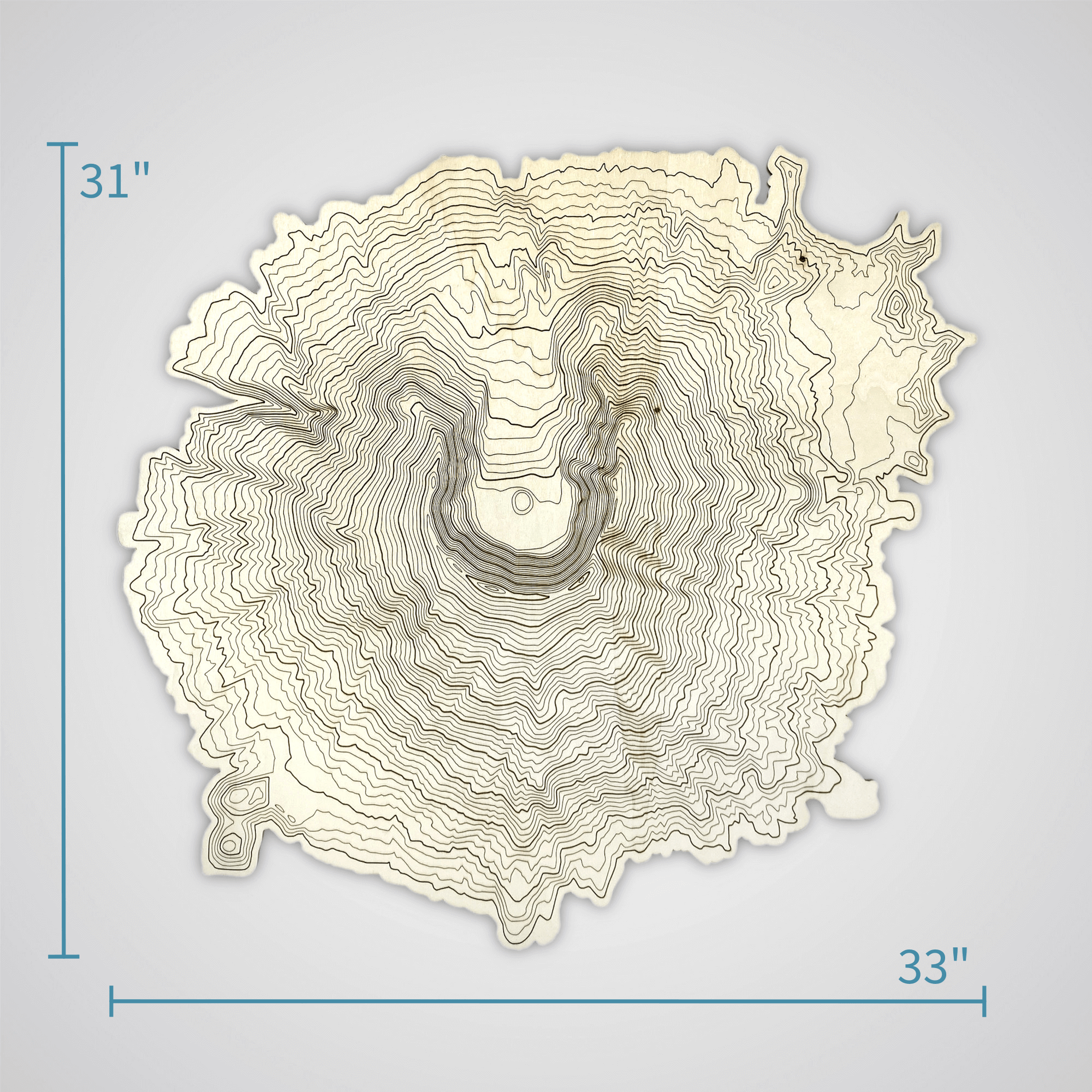 XL Mount St Helens Topography Wall Art