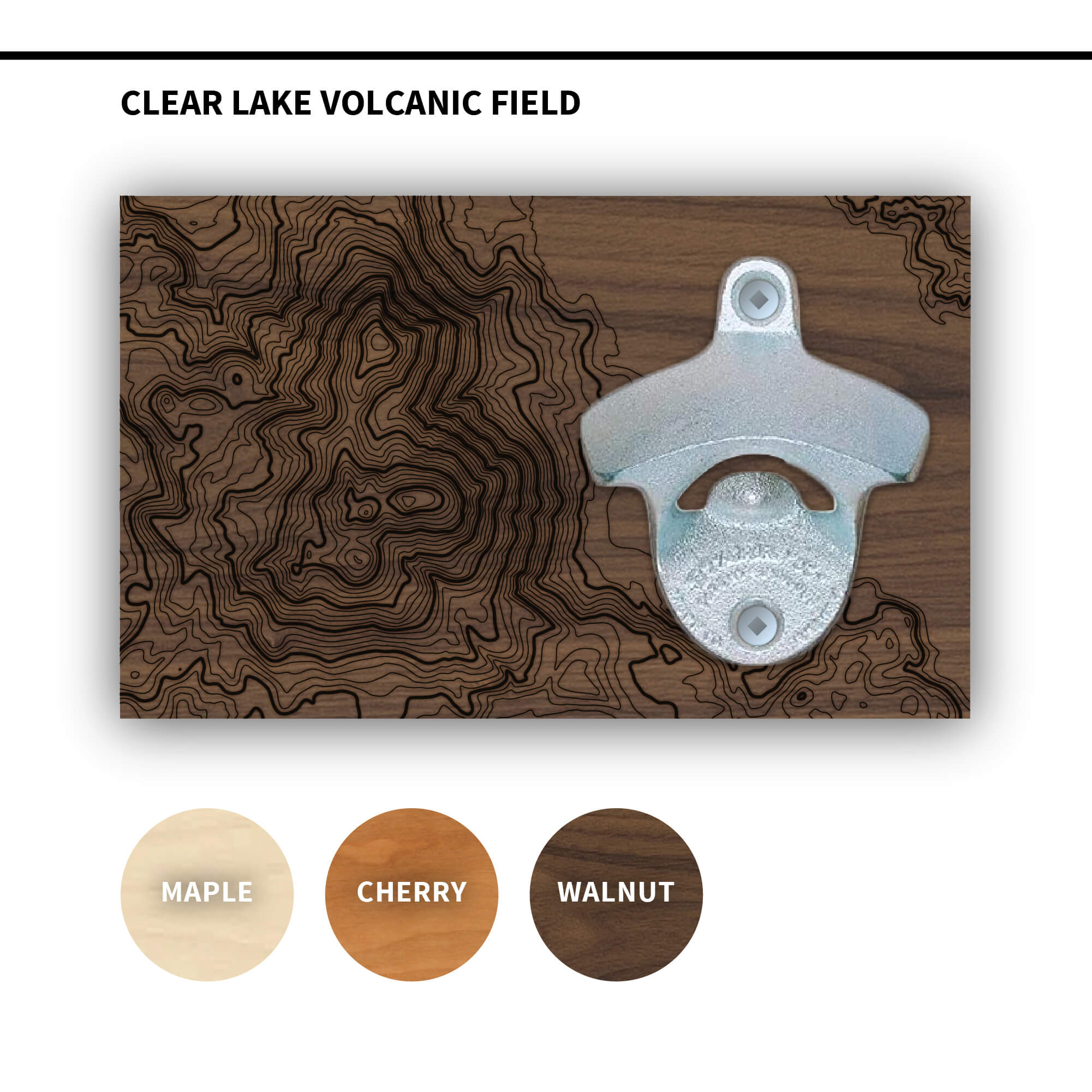 California Beer Lover Gift Set • Topographic Map Bottle Opener + Wooden Coaster Set
