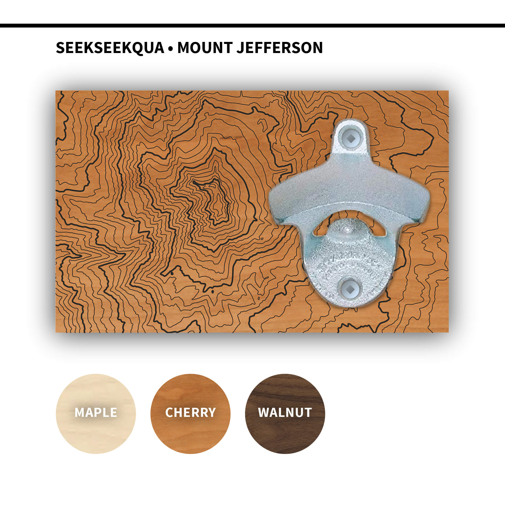 Oregon Beer Lover Gift Set • Topographic Map Bottle Opener + Wooden Coaster Set