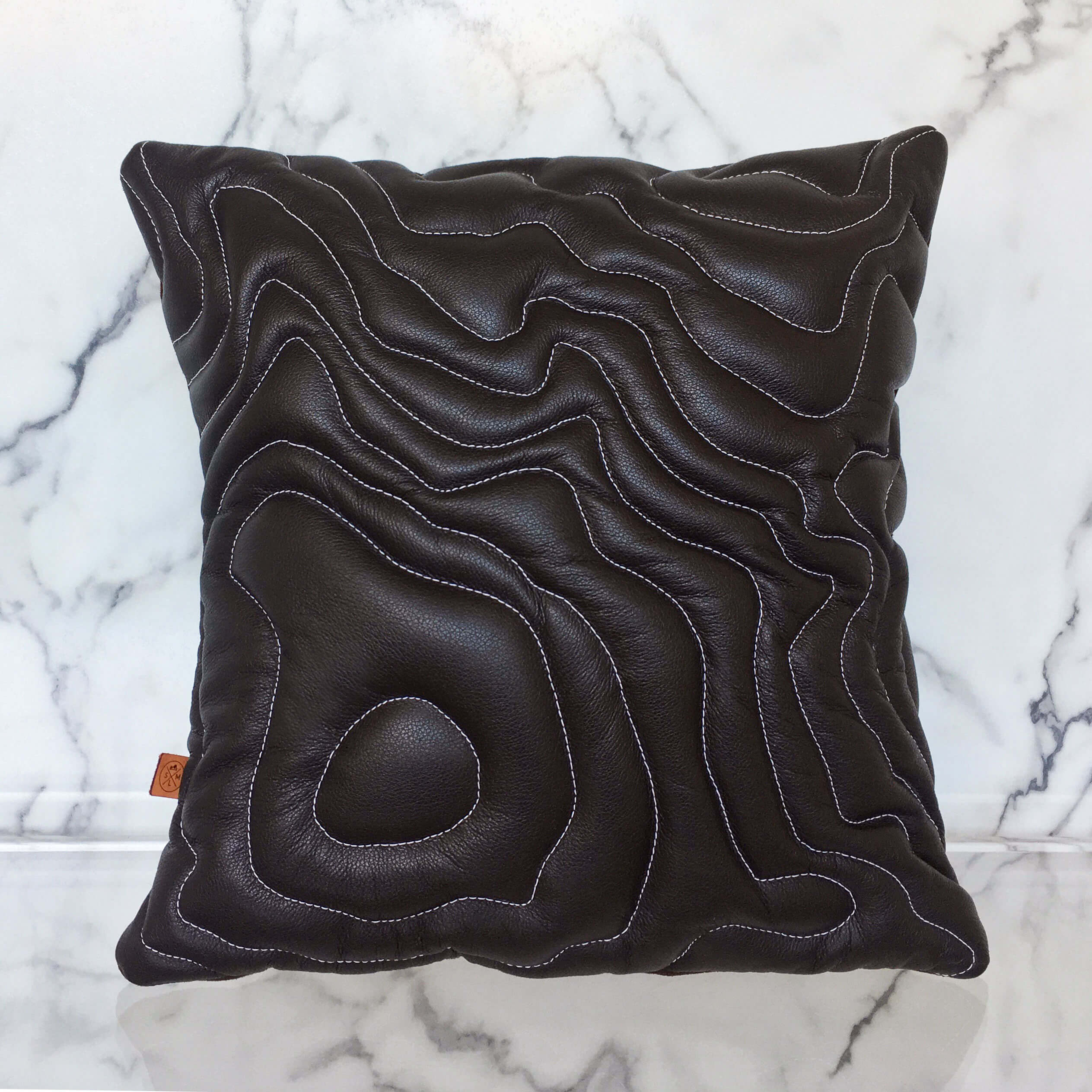 Leather look throw pillows sale