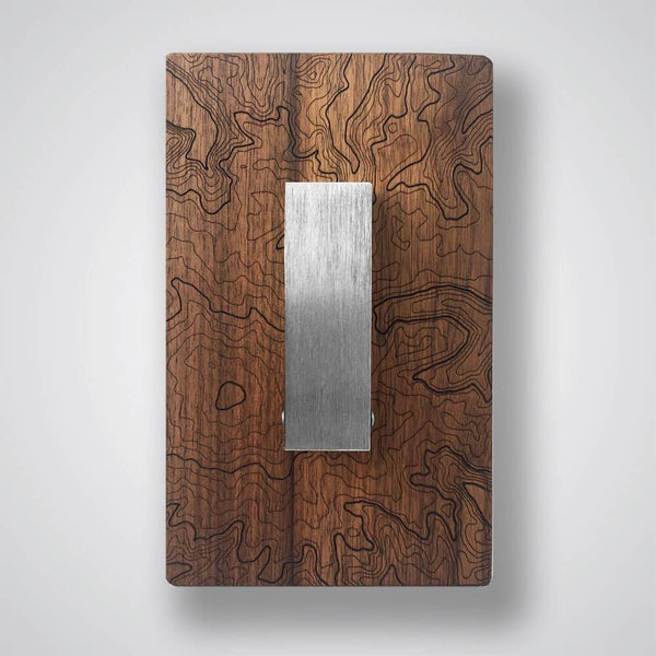 Mt Rainier Topography Coat Hanger in Walnut Wood